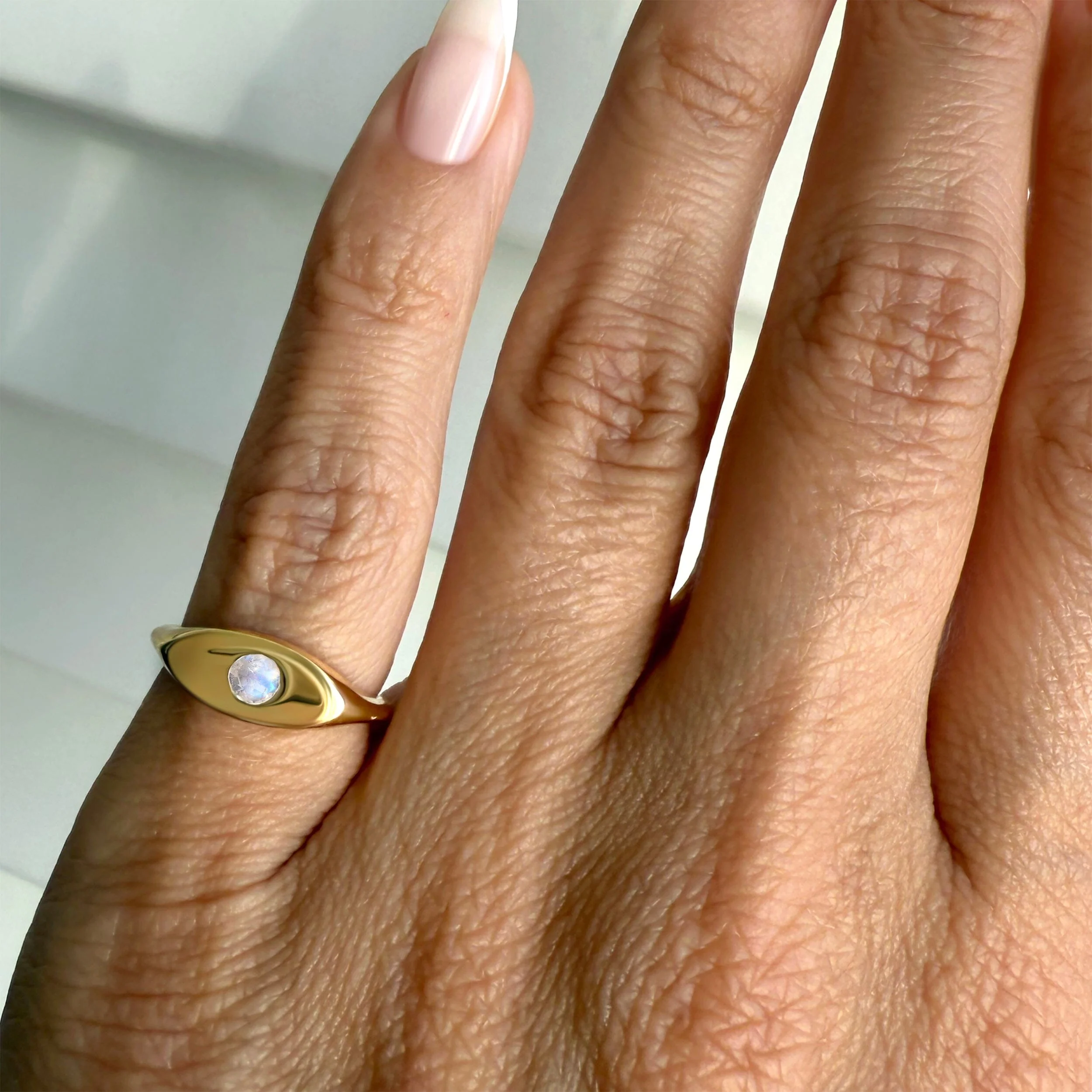 Moonstone Pinky Ring - Signet Lune - Image 6