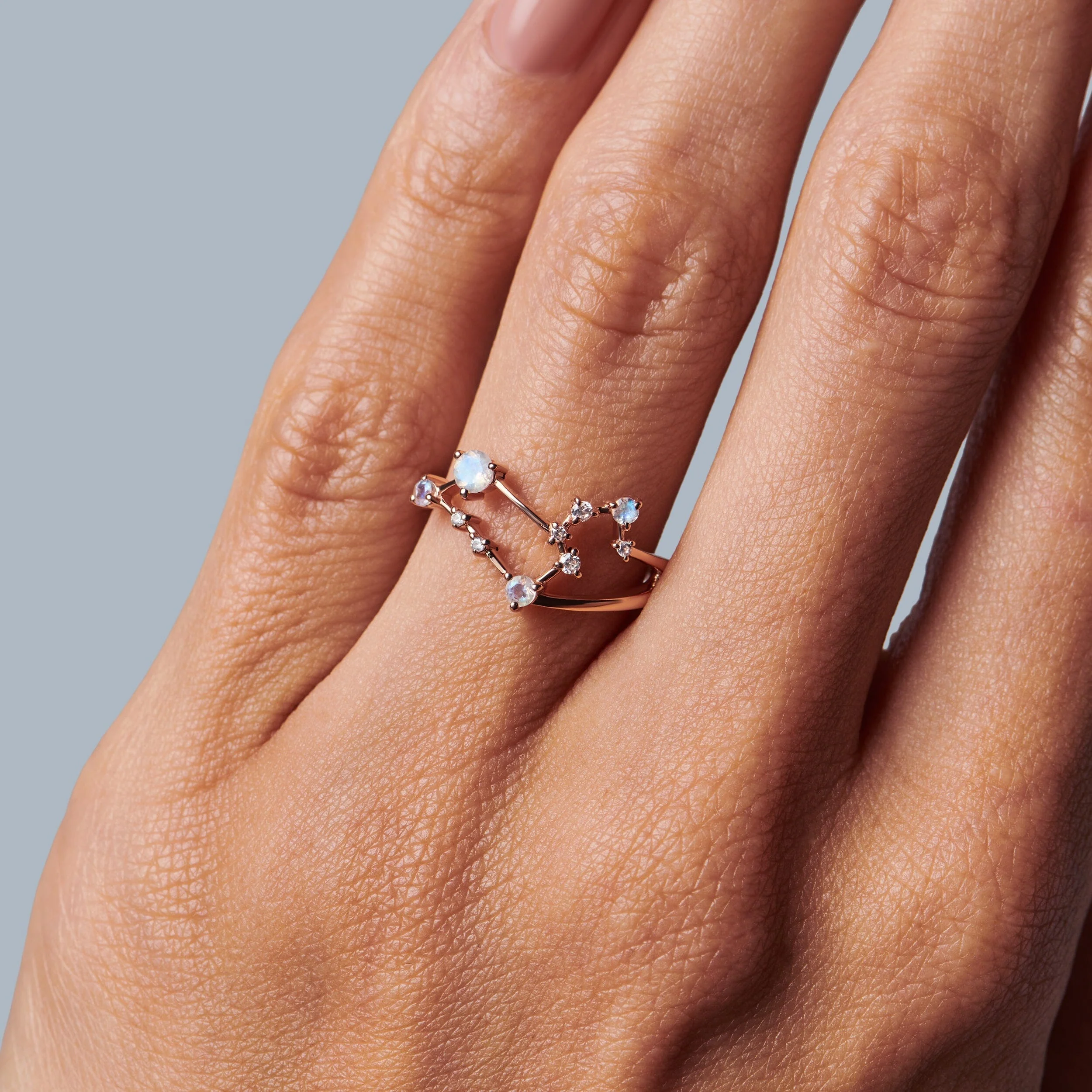 Moonstone Ring - Leo Zodiac Constellation - Image 5
