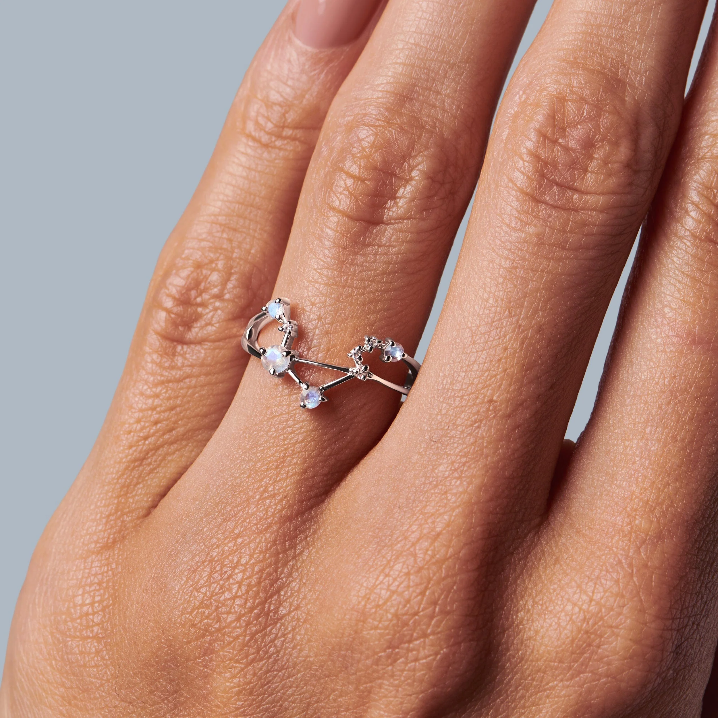 Moonstone Ring - Libra Zodiac Constellation - Image 2