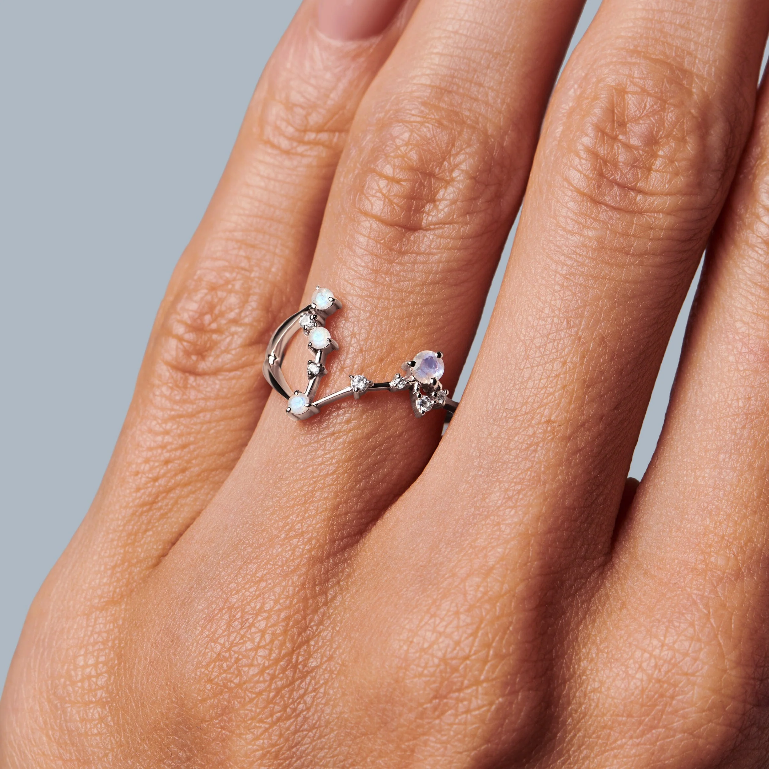 Moonstone Ring - Pisces Zodiac Constellation - Image 2