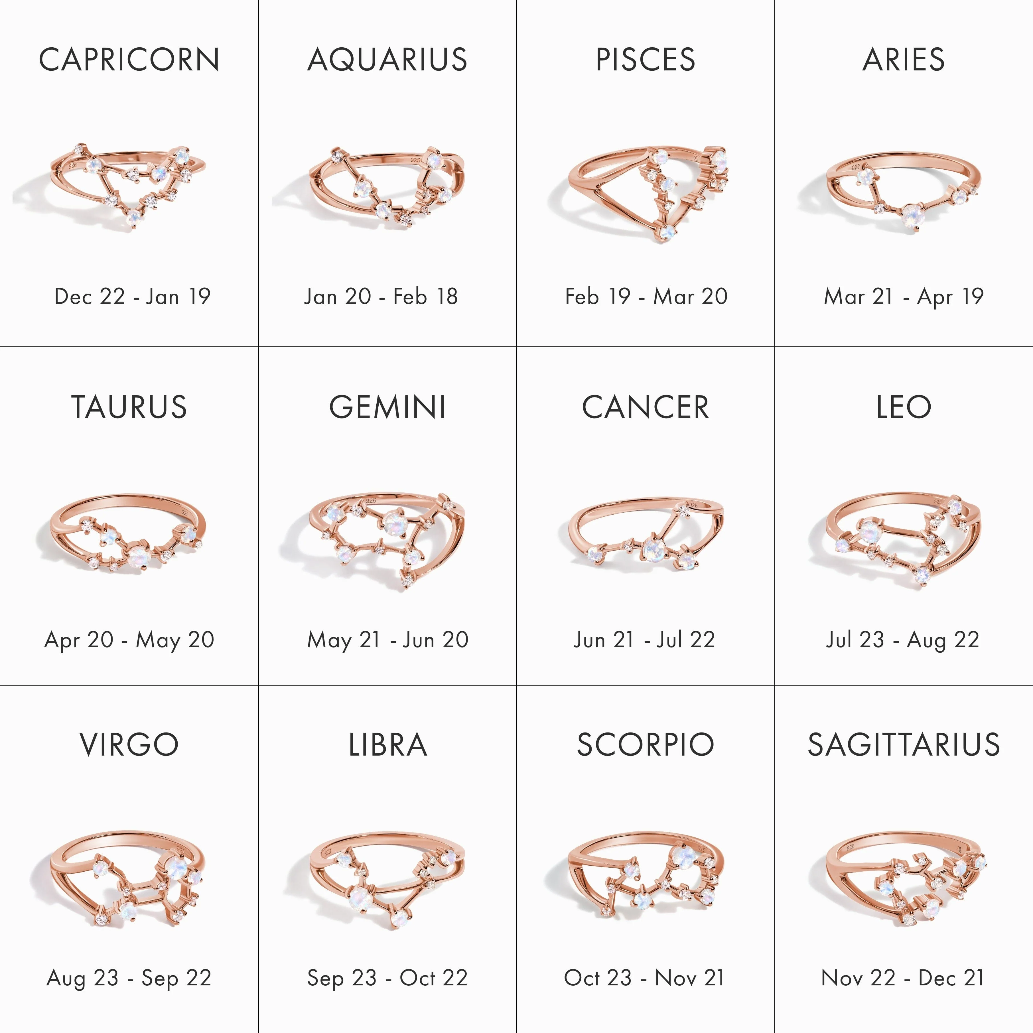 Moonstone Ring - Taurus Zodiac Constellation - Image 18