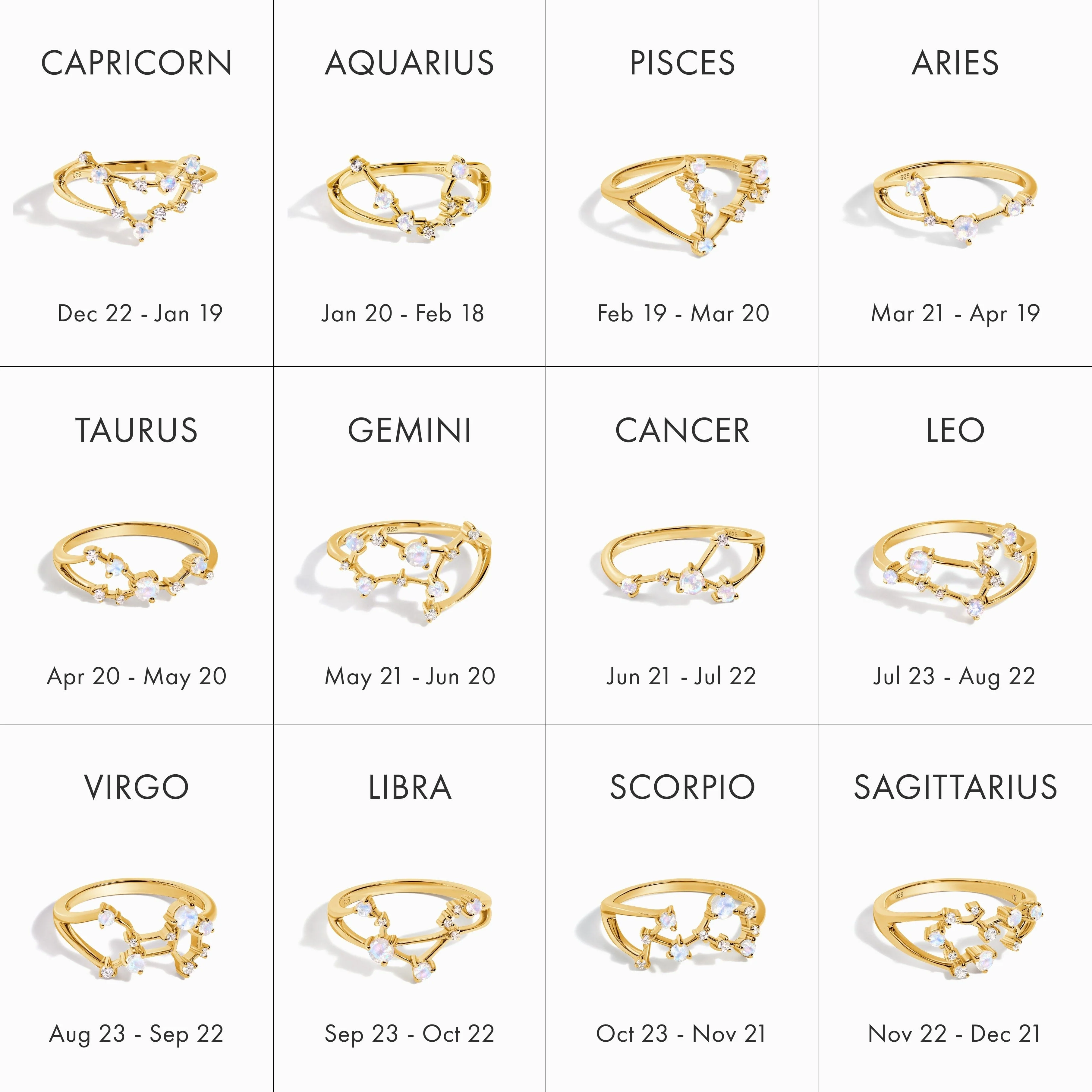 Moonstone Ring - Taurus Zodiac Constellation - Image 22