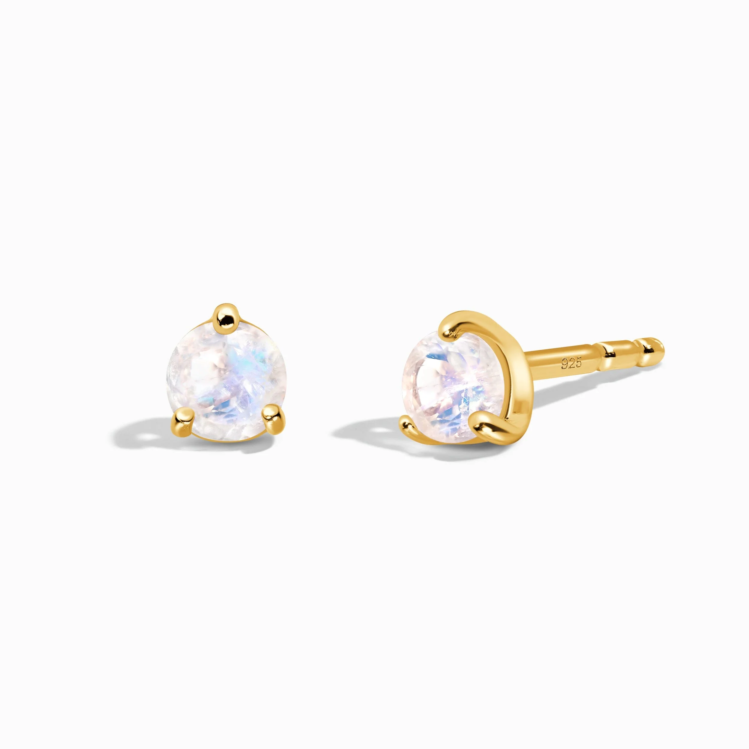 Moonstone Round Studs - June Birthstone - Image 9