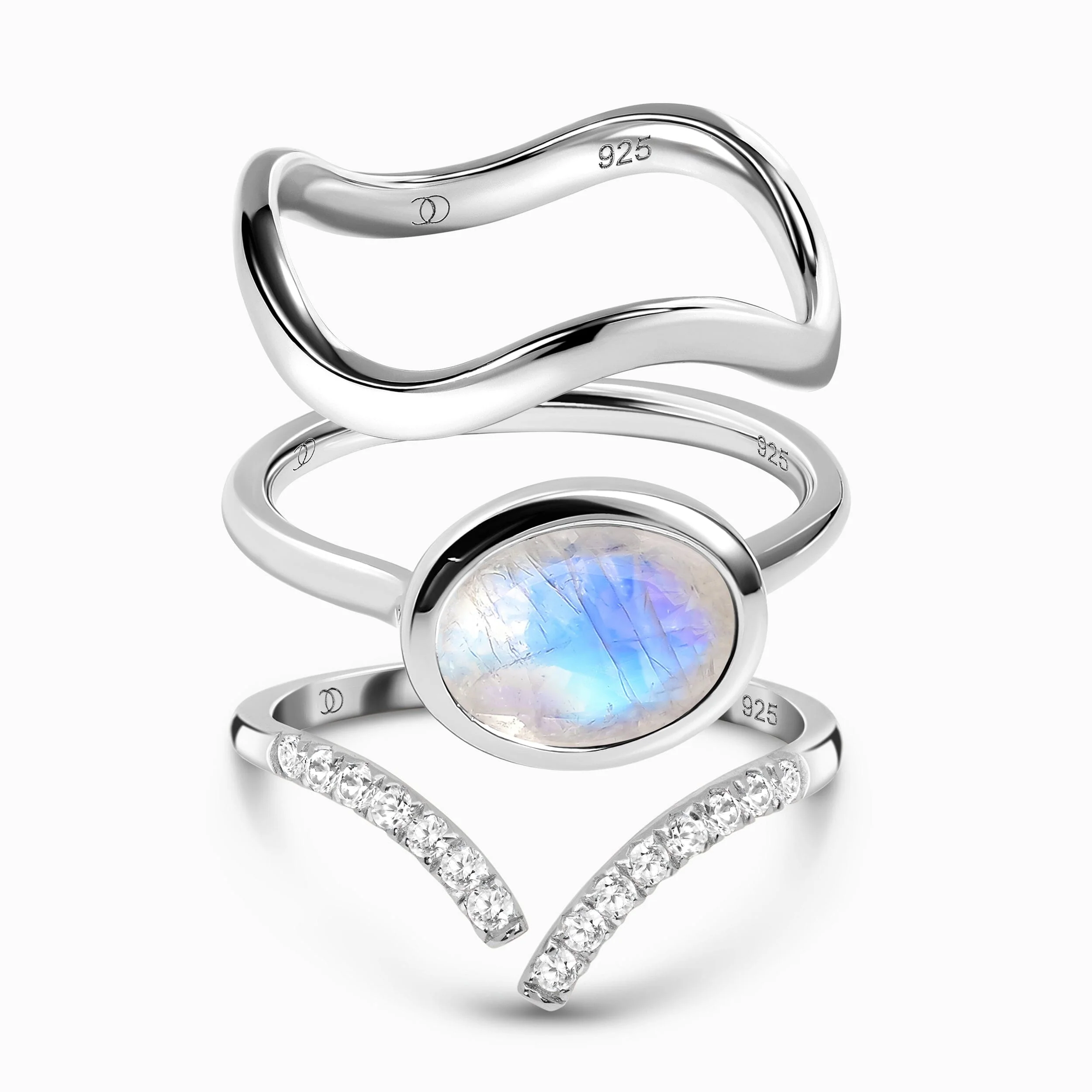 Moonstone Skin Touch Ring - Infinite Ring & Waves Band