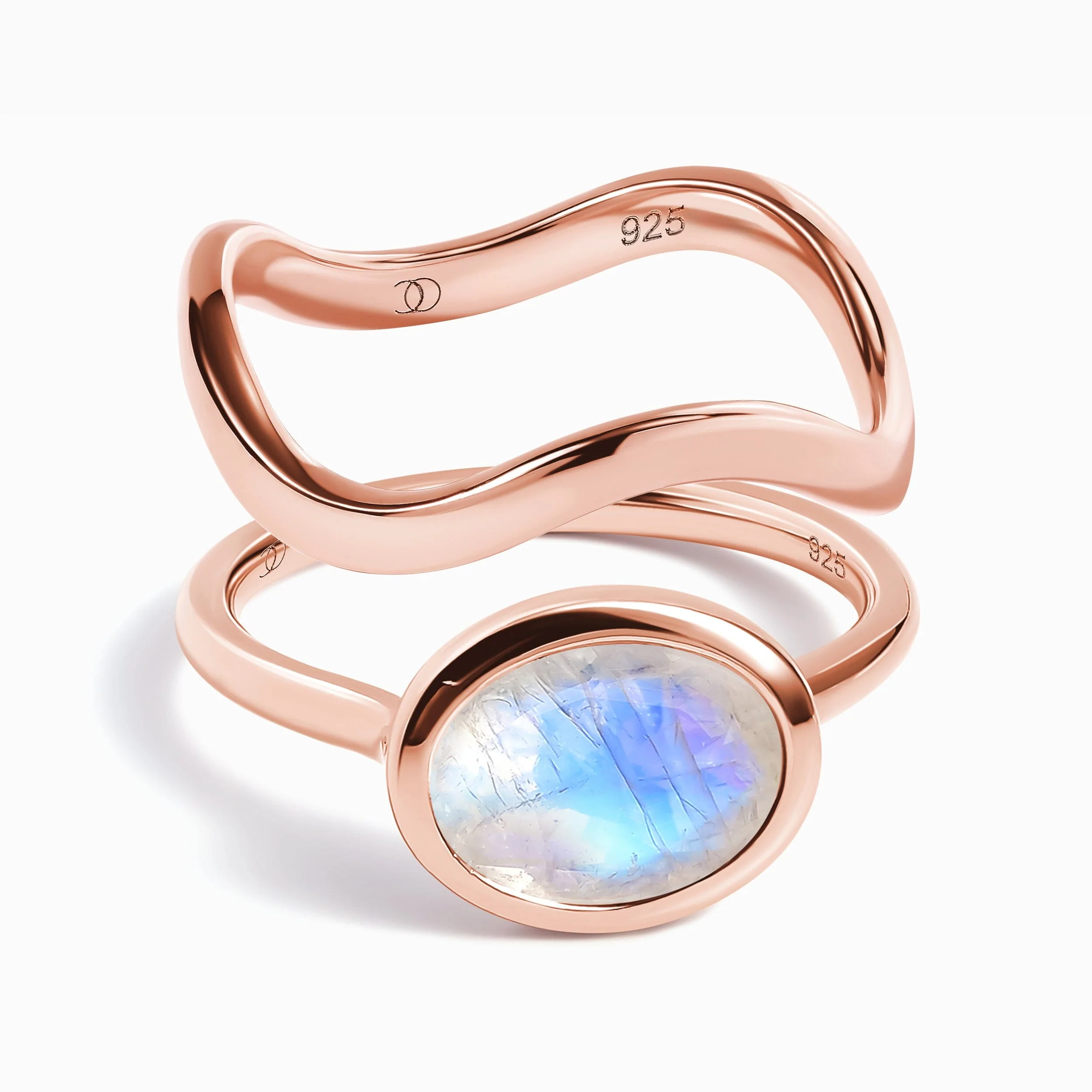 Moonstone Skin Touch Ring & Waves Band - Image 5