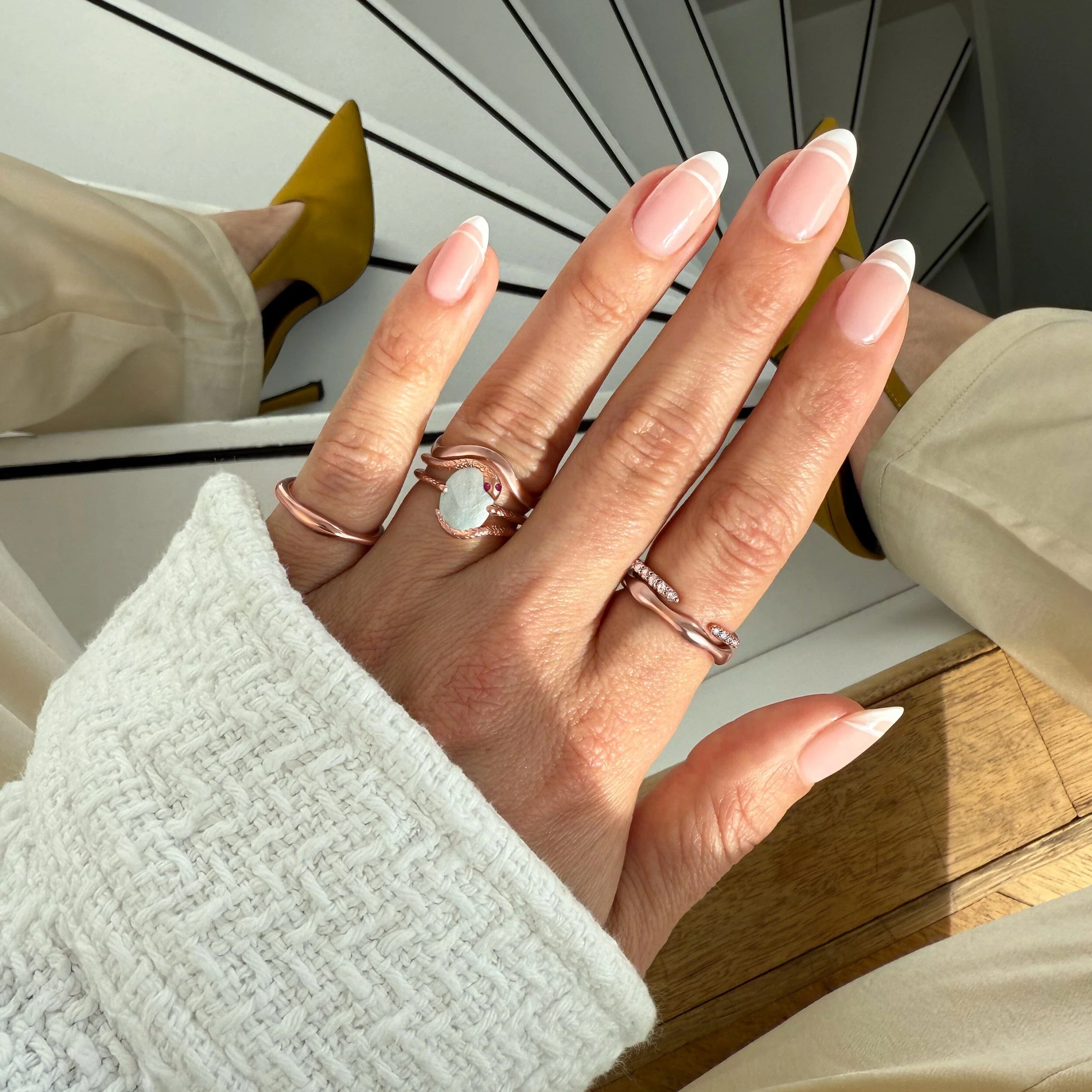 Mother of Pearl Ruby Ring - Serpent of Femininity - Image 12