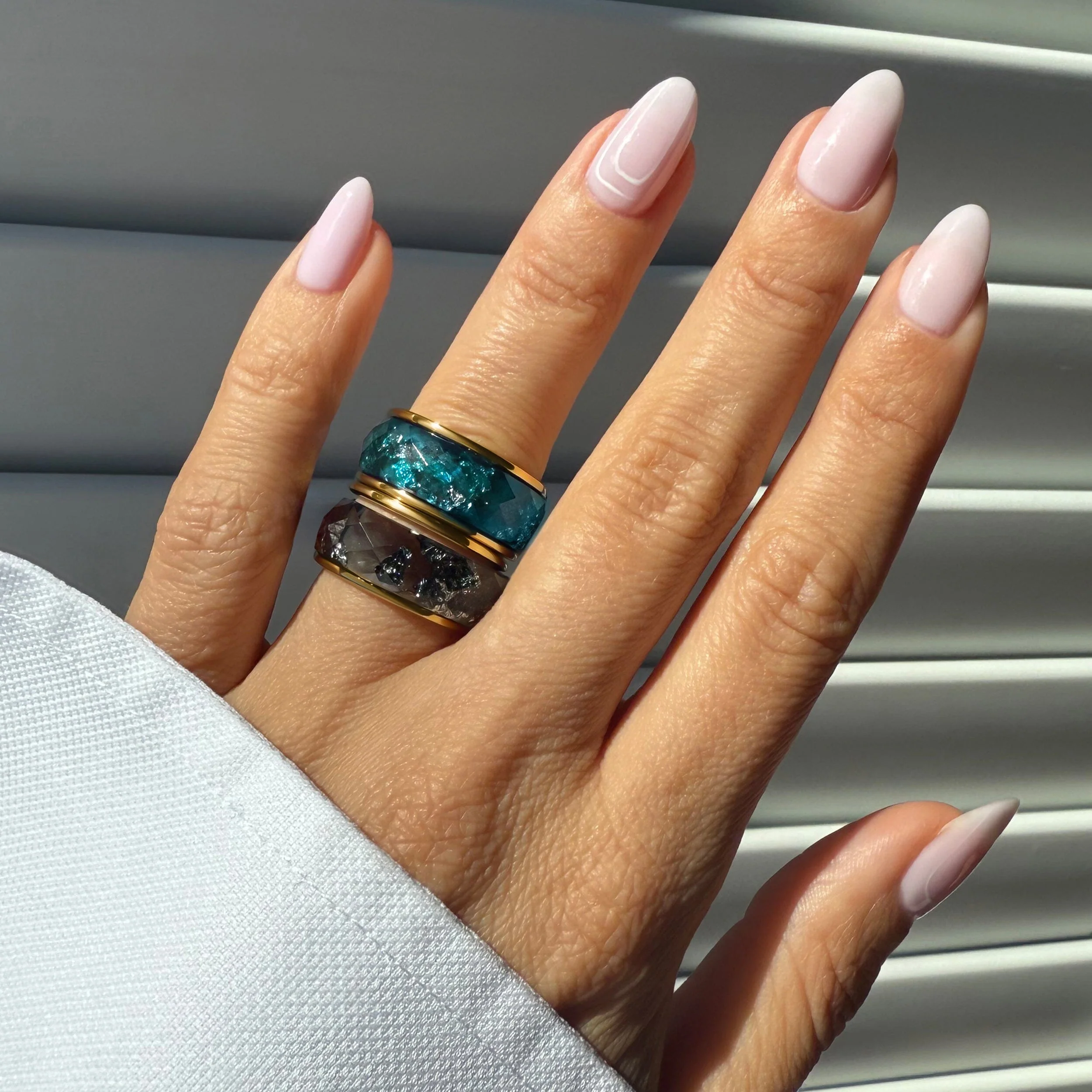 Night Sky & Ocean Blue Resin Rings Set - Image 10