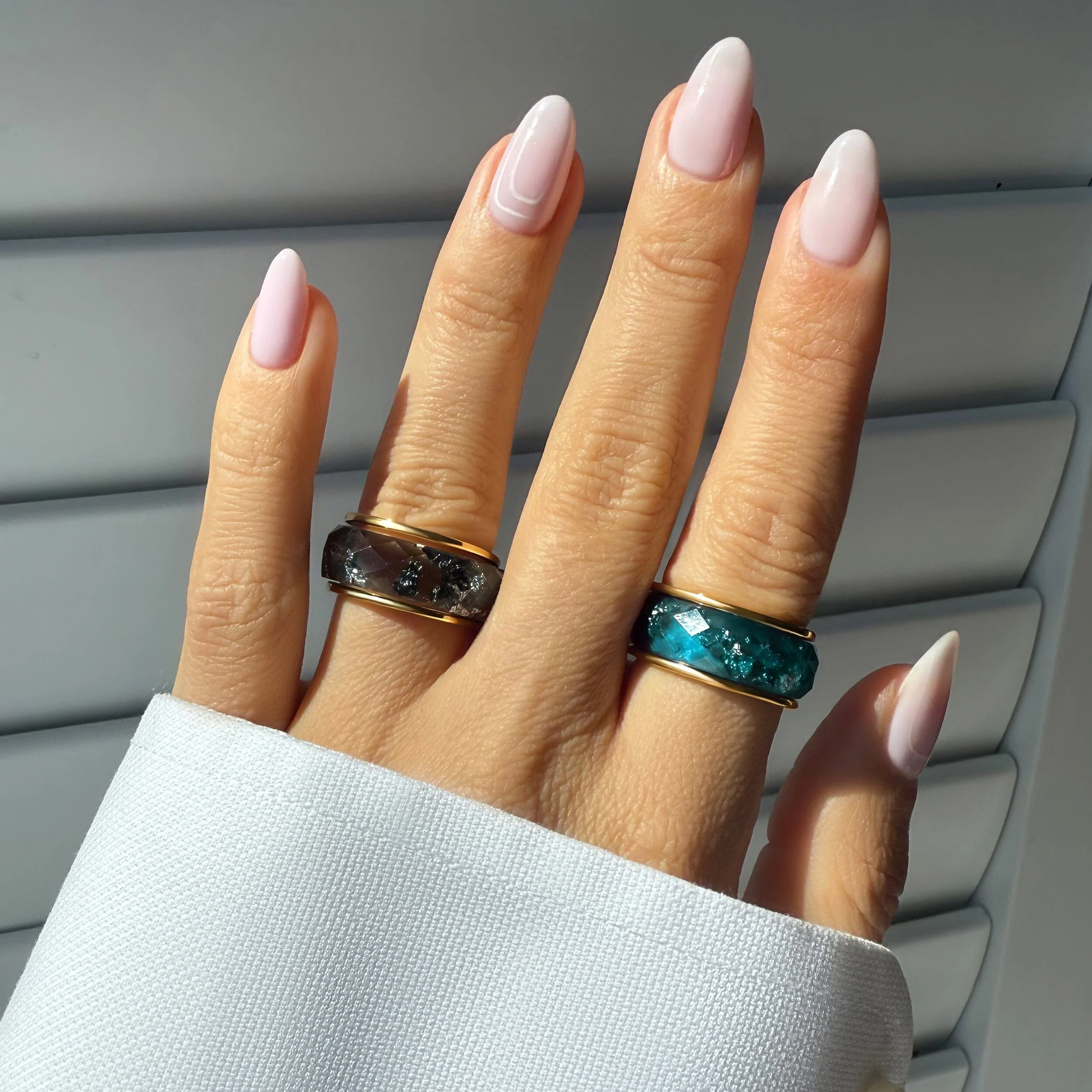 Night Sky & Ocean Blue Resin Rings Set - Image 6