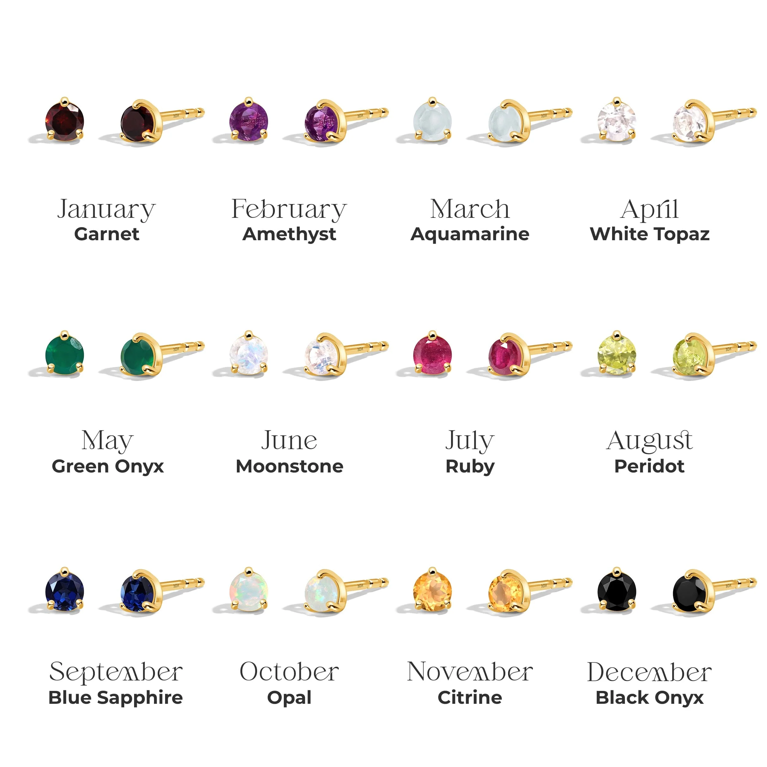 Opal Round Studs - October Birthstone - Image 19