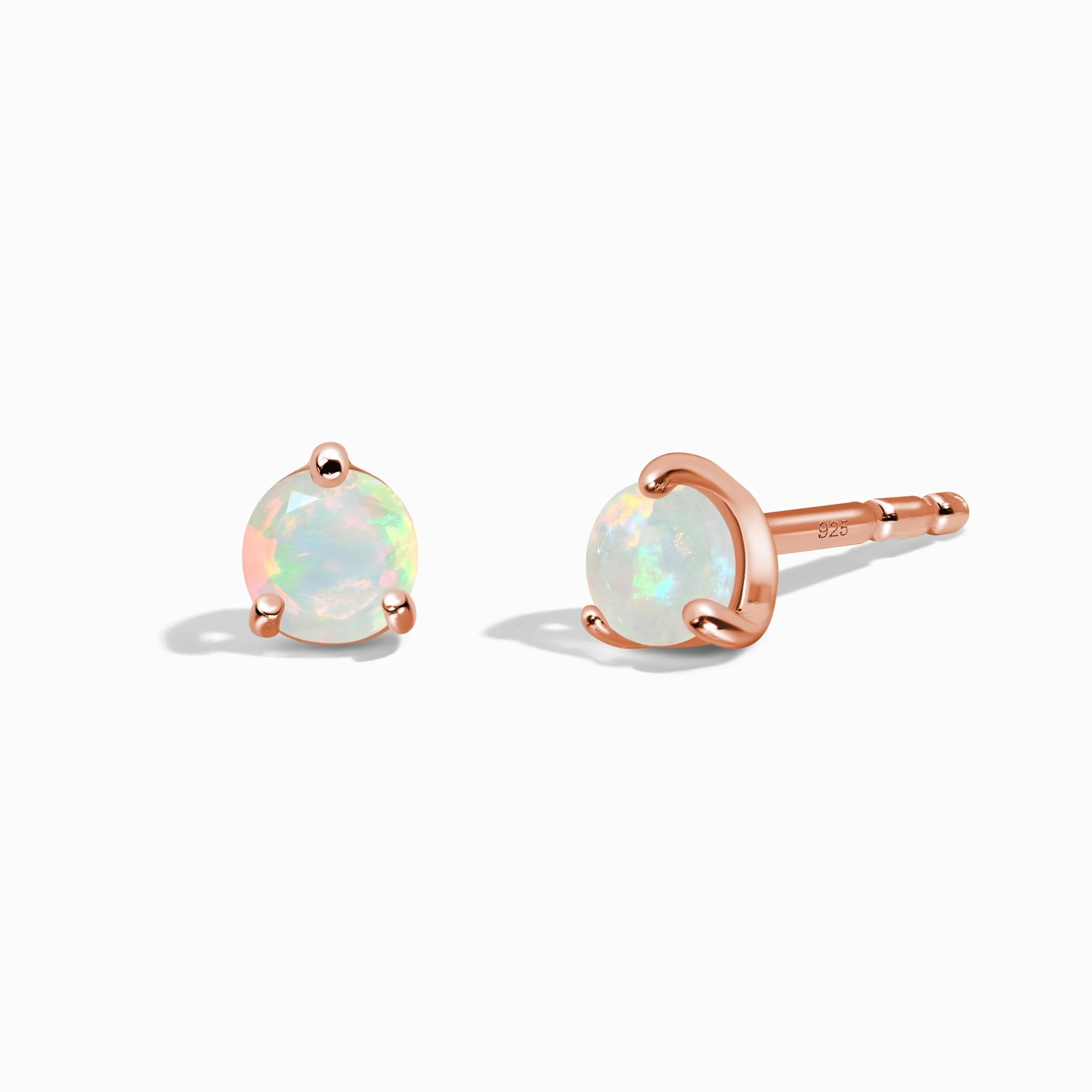 Opal Round Studs - October Birthstone - Image 3