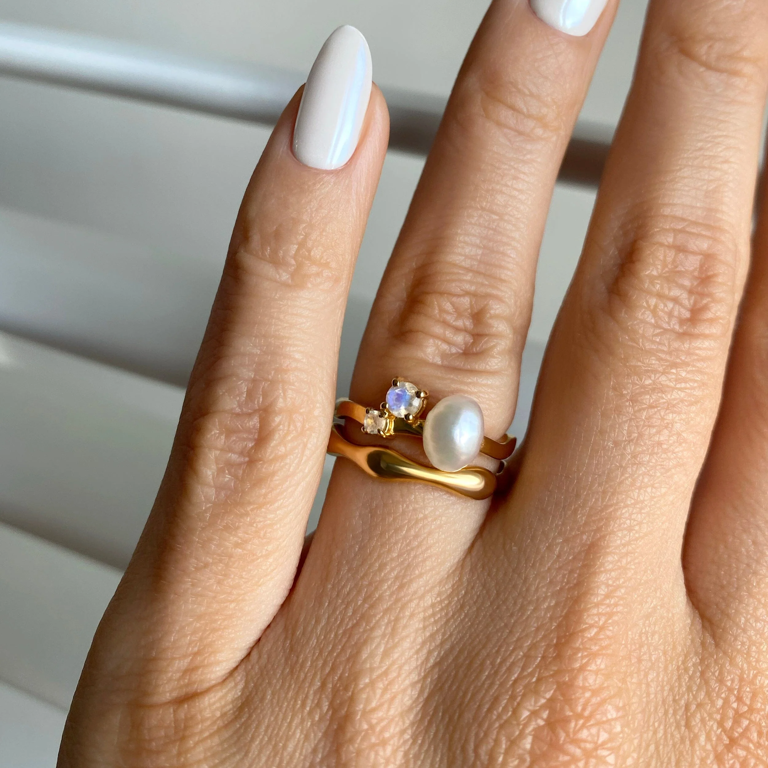 Pearl Moonstone Ring - Aelora - Image 18