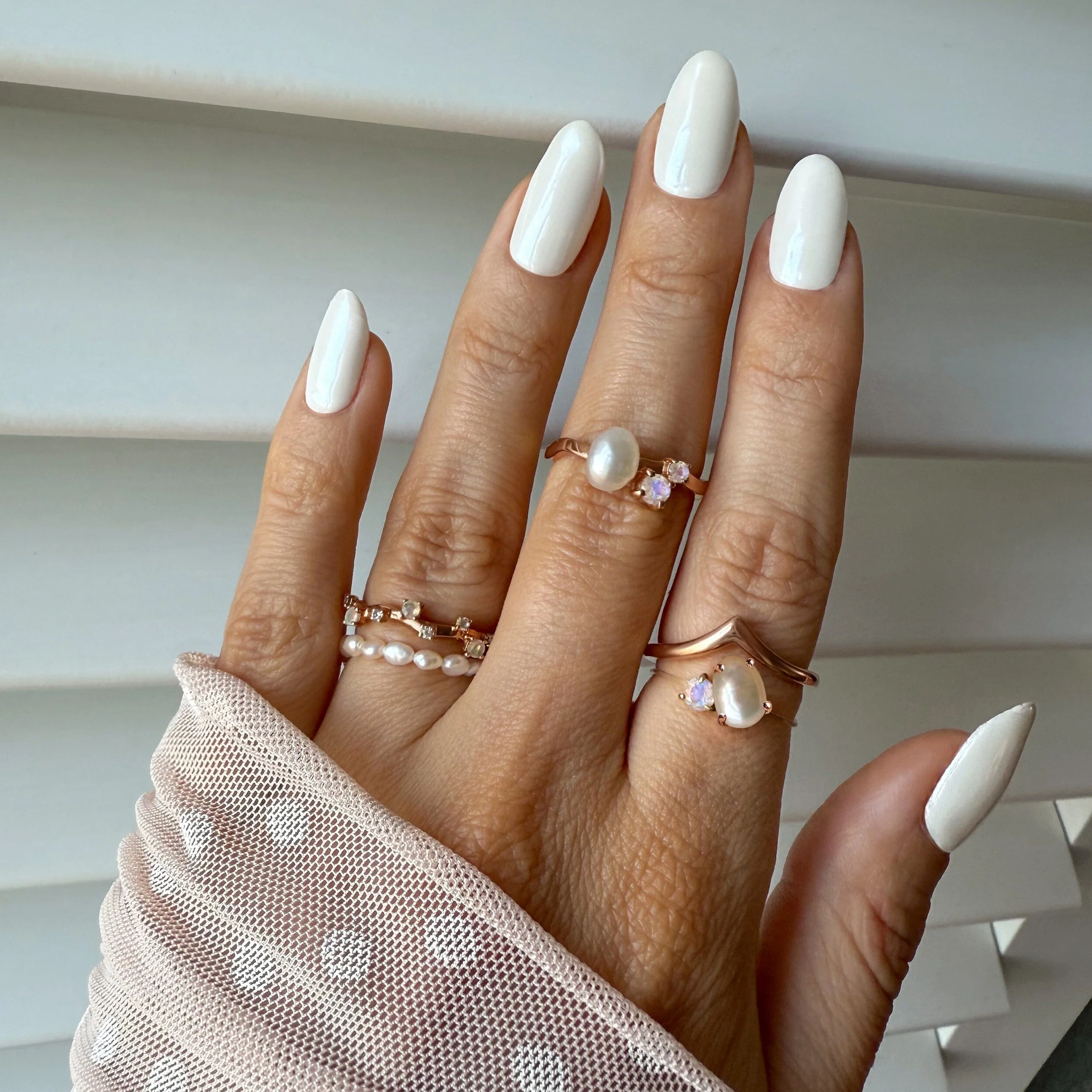 Pearl Moonstone Ring - Aelora - Image 30