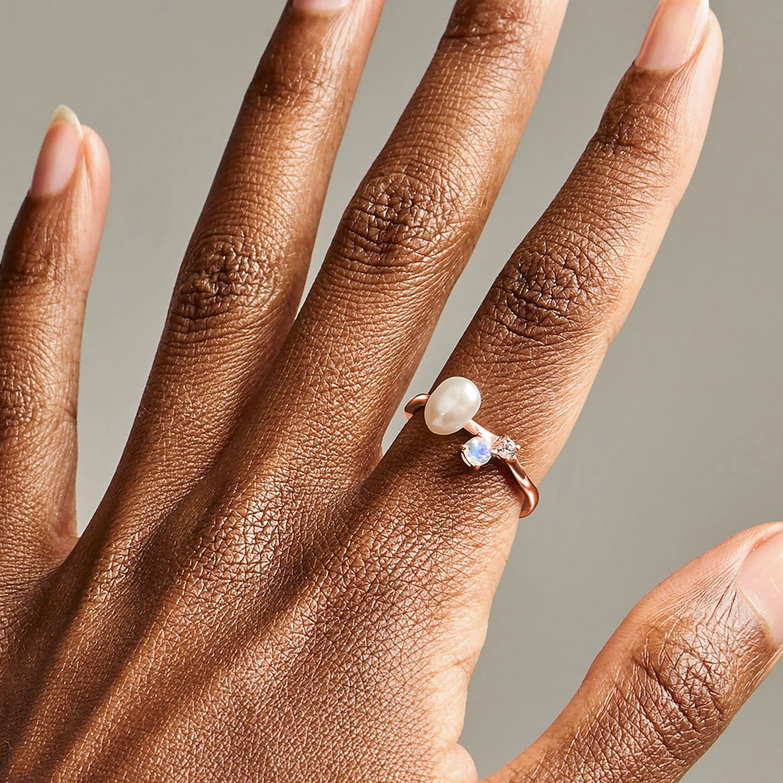 Pearl Moonstone Ring - Aelora - Image 8