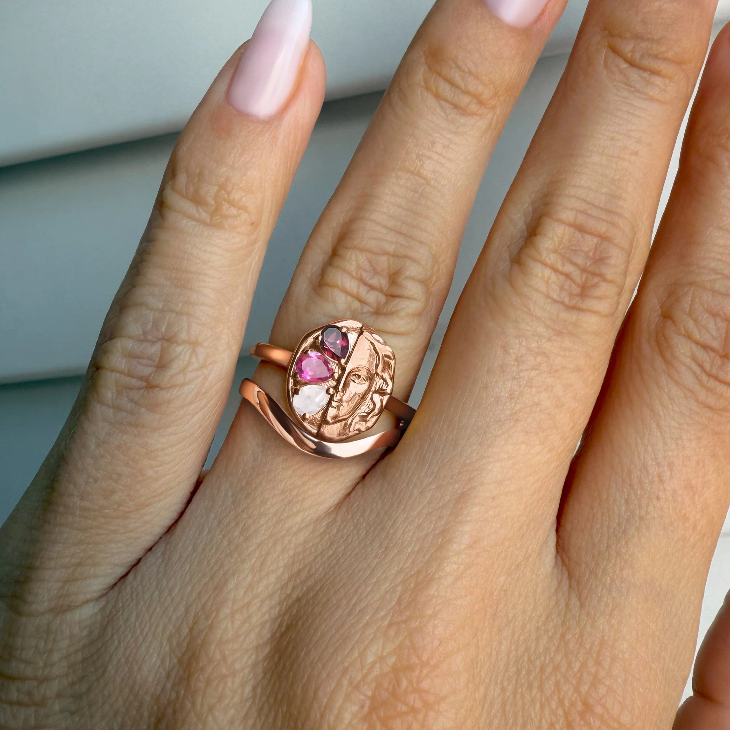 Pink Gradient Goddess Ring & Waves Band - Image 4