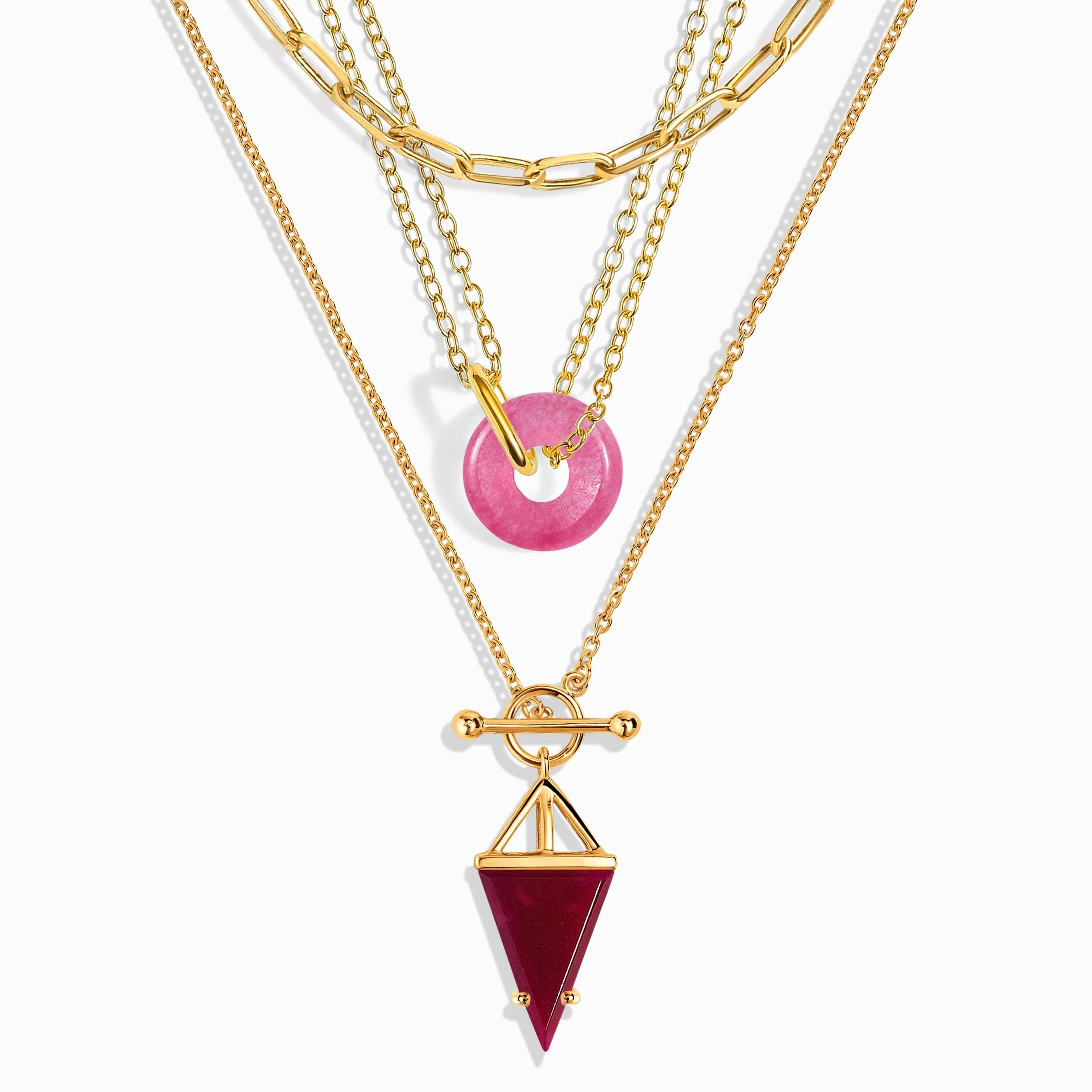 Pink Quartz Heroine T-Lock & Ora Necklaces & Widelink Chain - Image 5