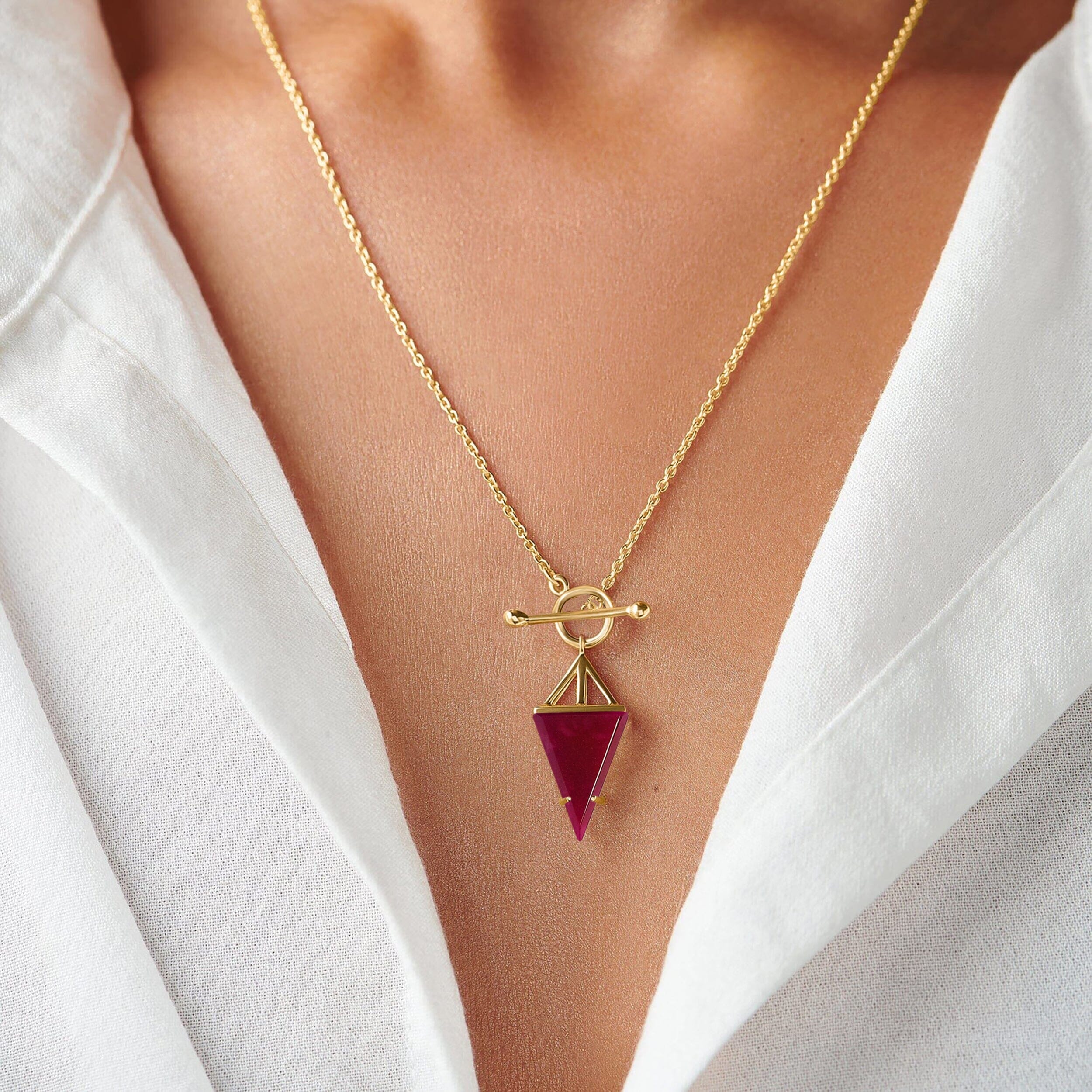 Pink Quartz Necklace - Heroine T-Lock - Image 6