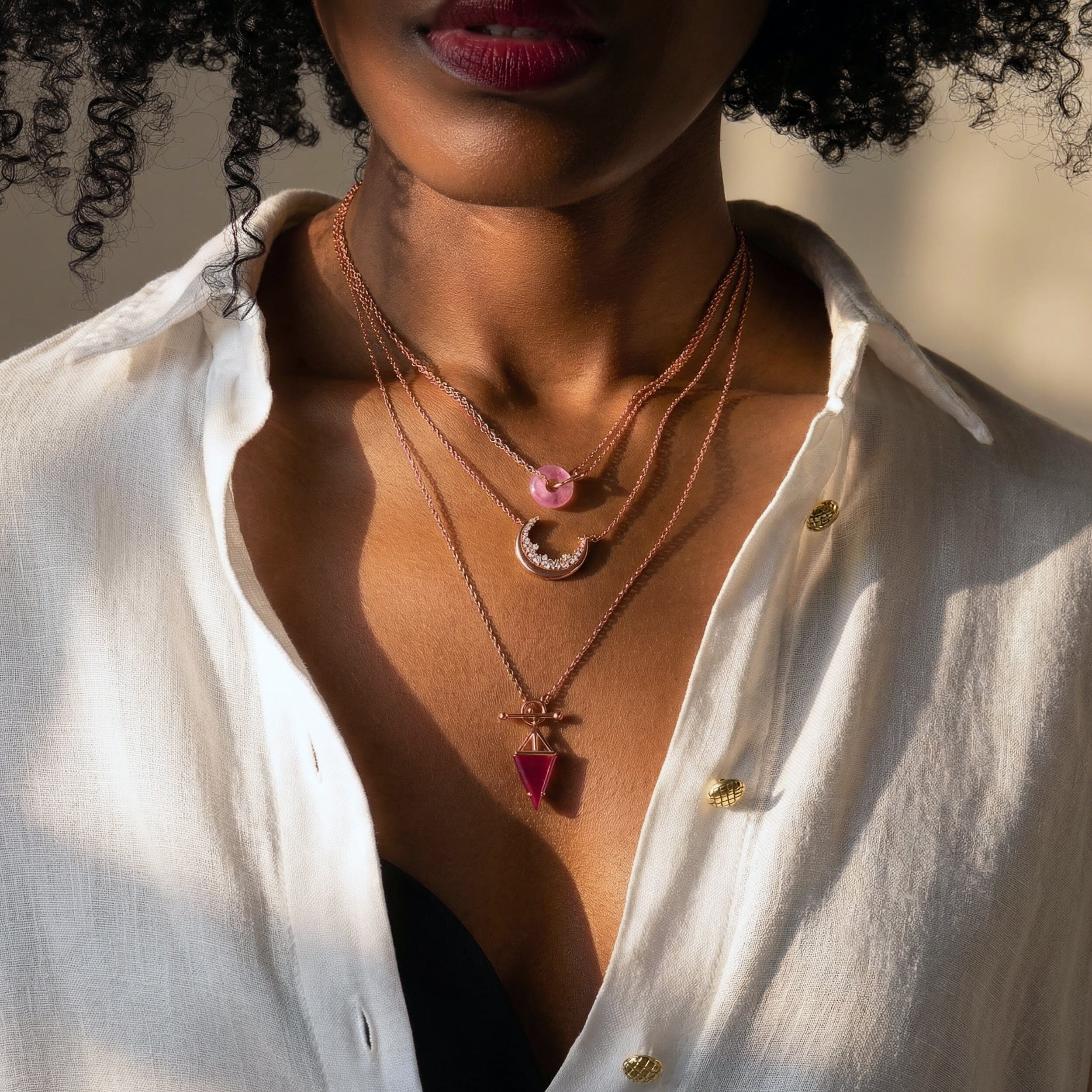 Pink Quartz Necklace - Ora - Image 10
