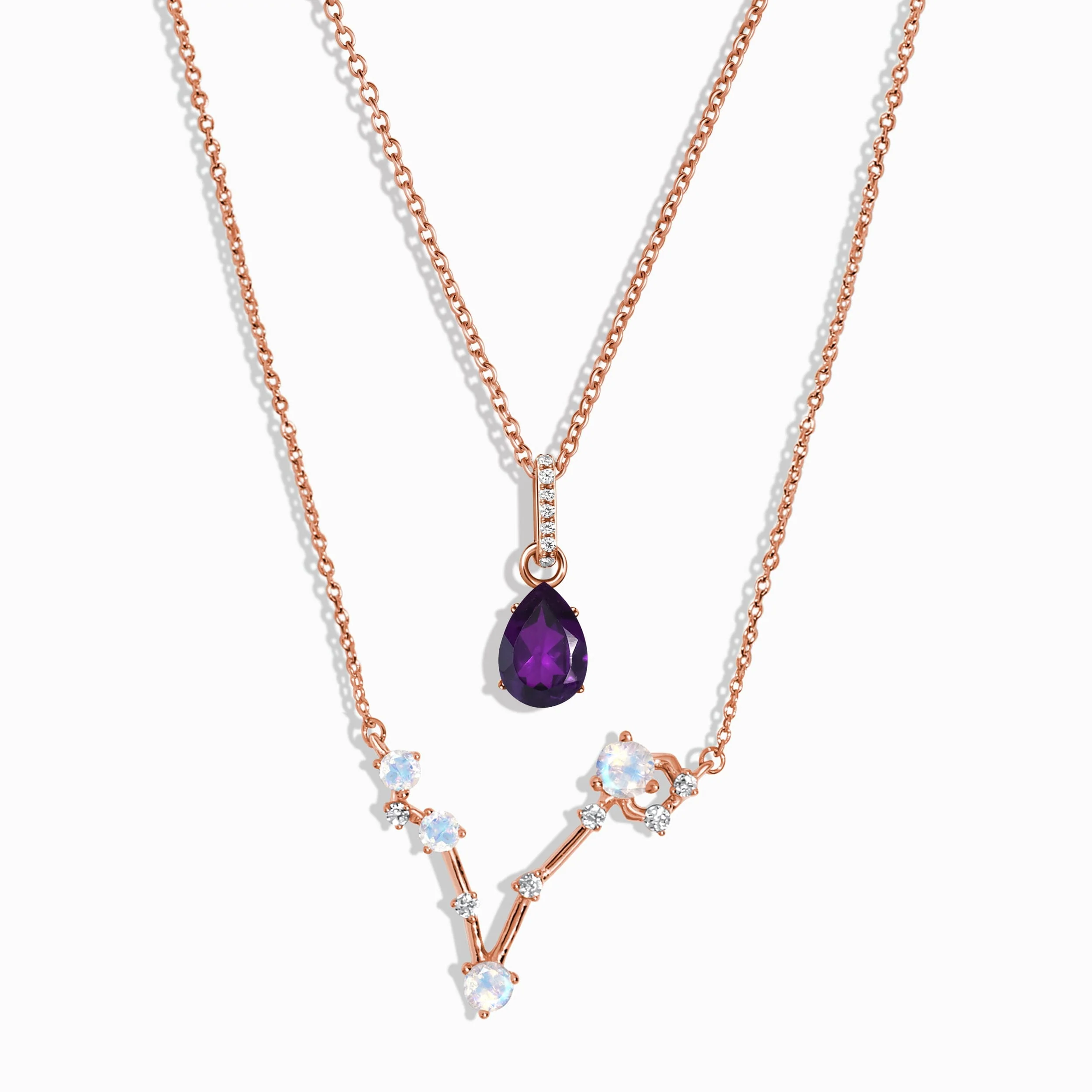 Pisces Zodiac & February Birthstone Necklaces - Image 4