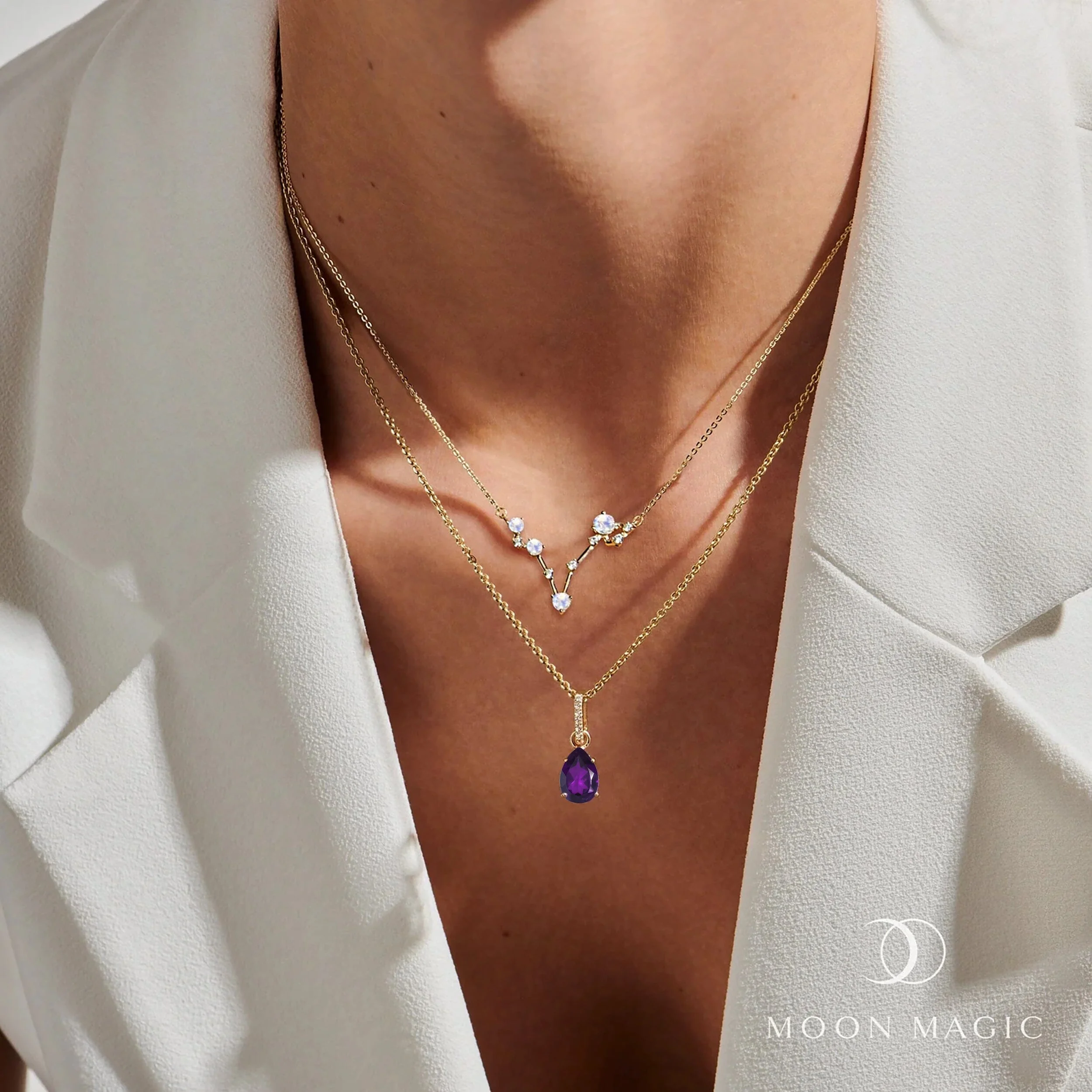 Pisces Zodiac & February Birthstone Necklaces - Image 9
