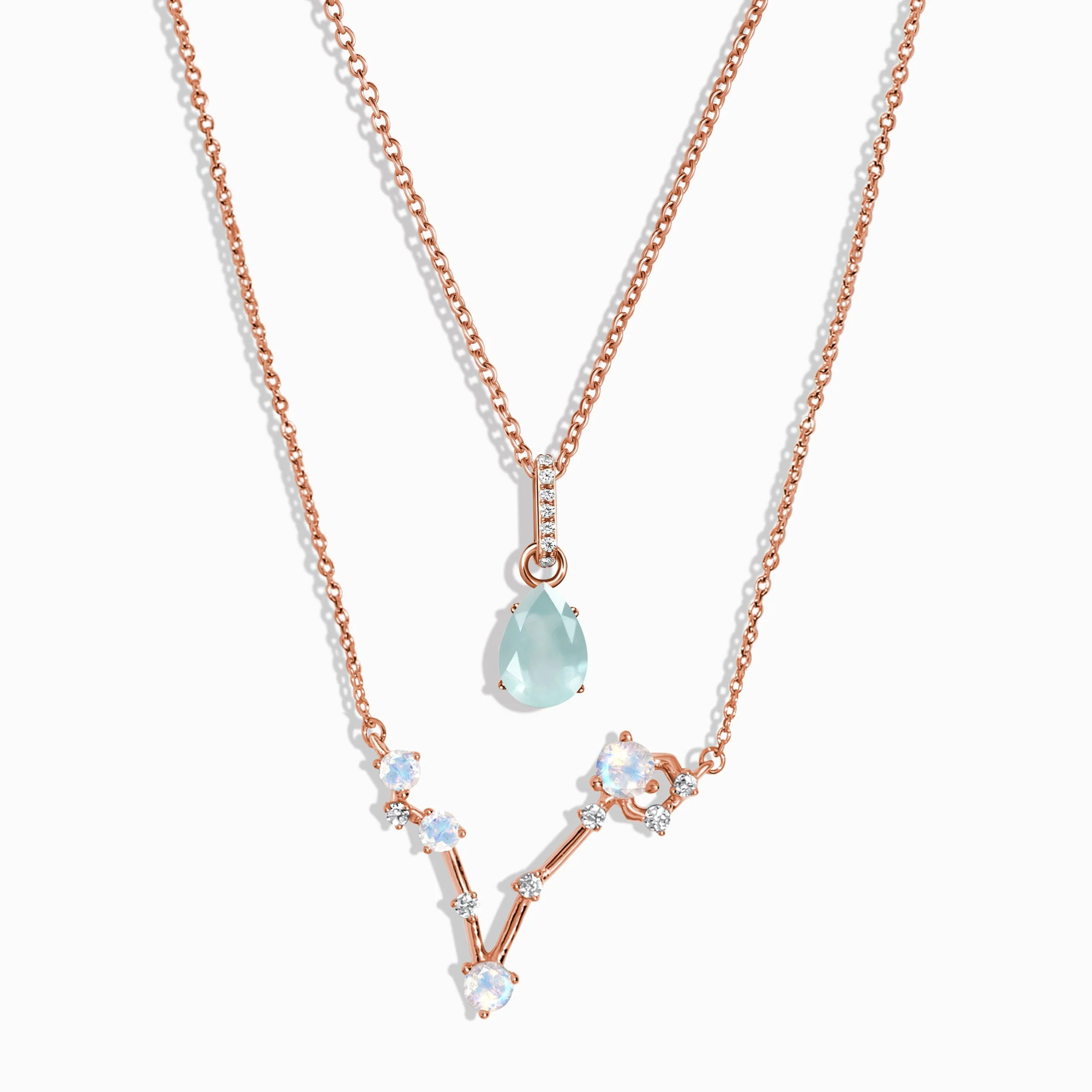 Pisces Zodiac & March Birthstone Necklaces - Image 4