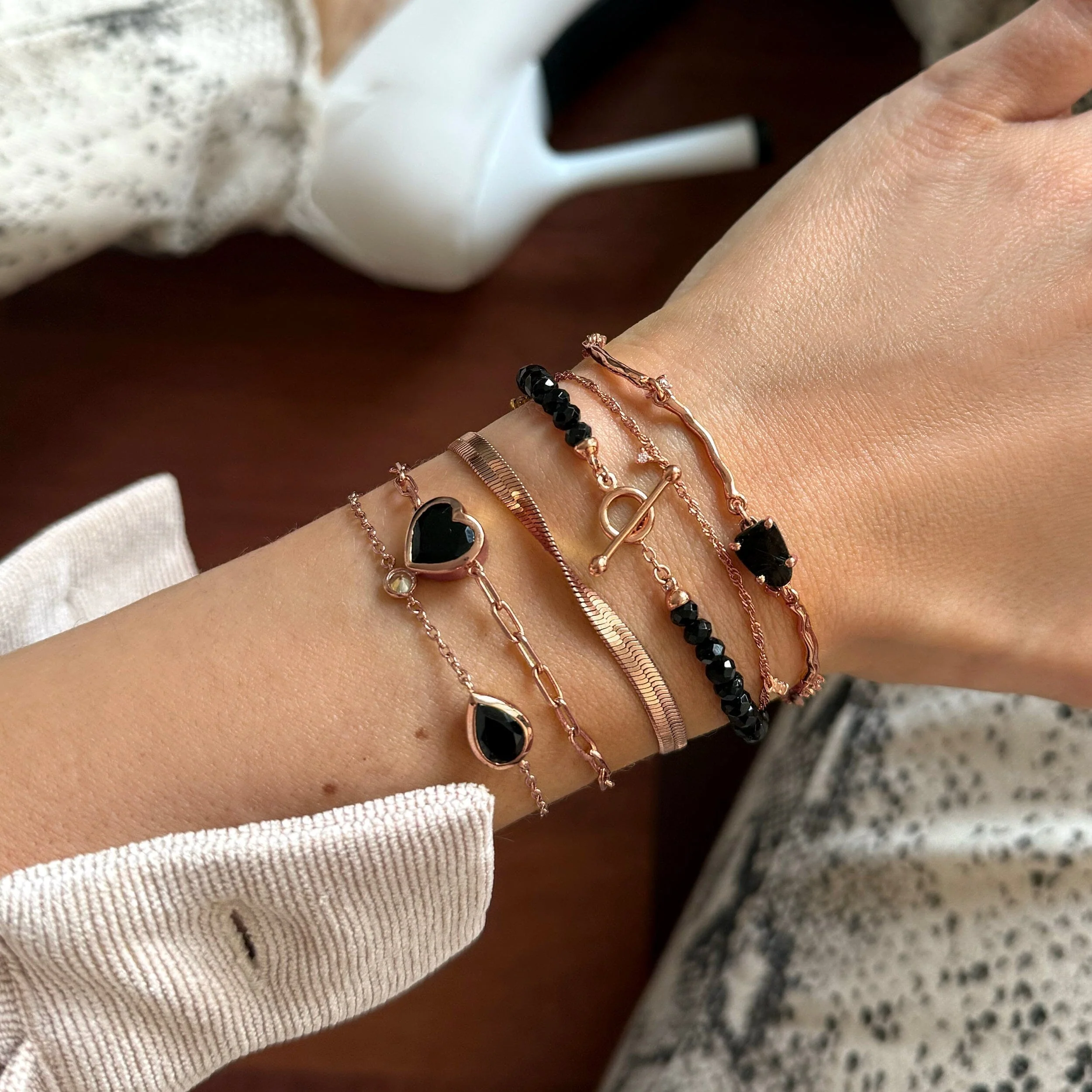 Raw Crystal Bracelet - Flow Black Obsidian - Image 12