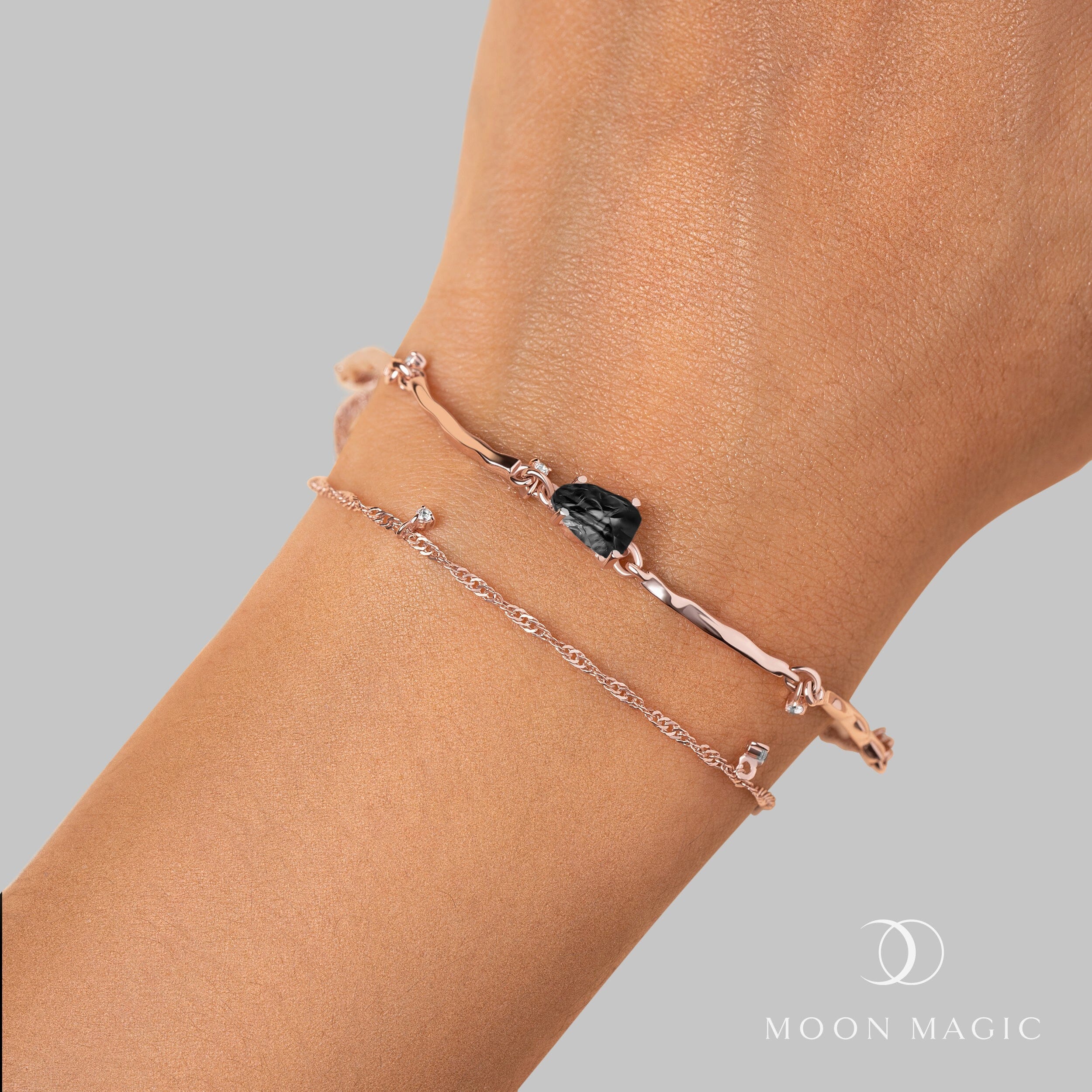 Raw Crystal Bracelet - Flow Black Obsidian - Image 4