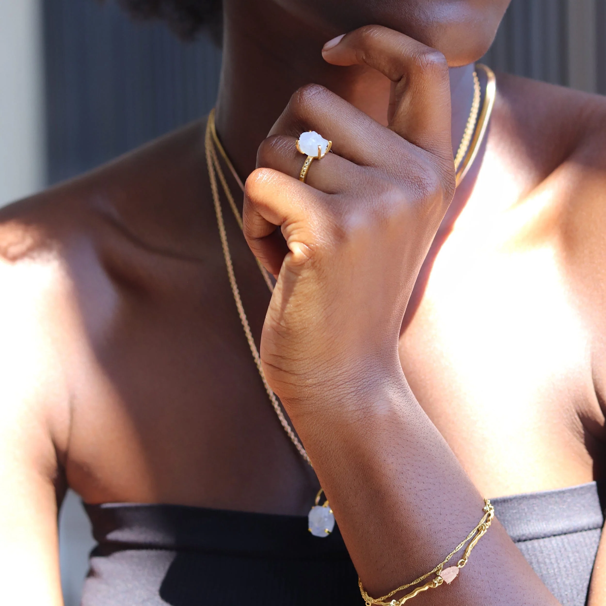 Raw Crystal Bracelet - Flow Rose Quartz - Image 18