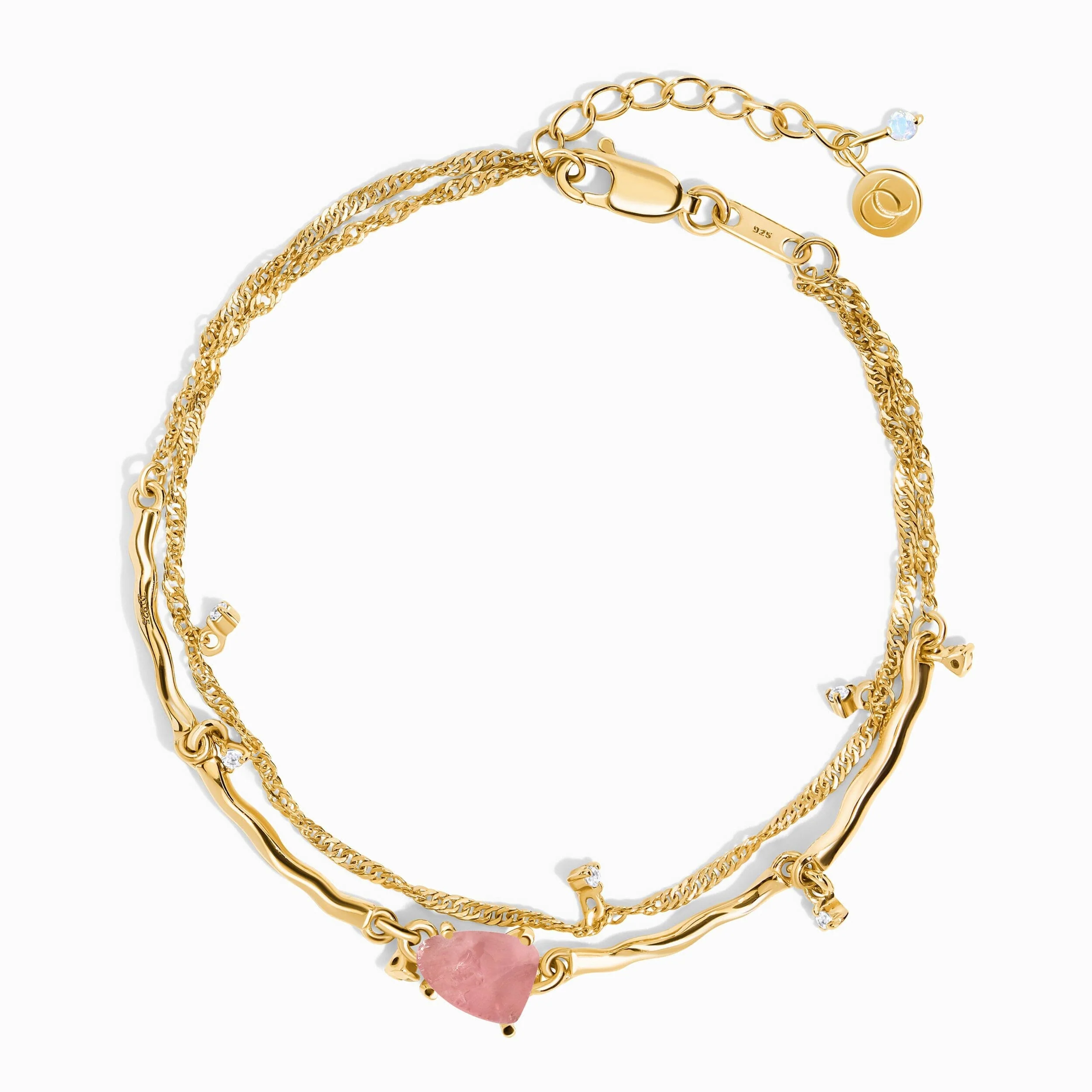 Raw Crystal Bracelet - Flow Rose Quartz - Image 7