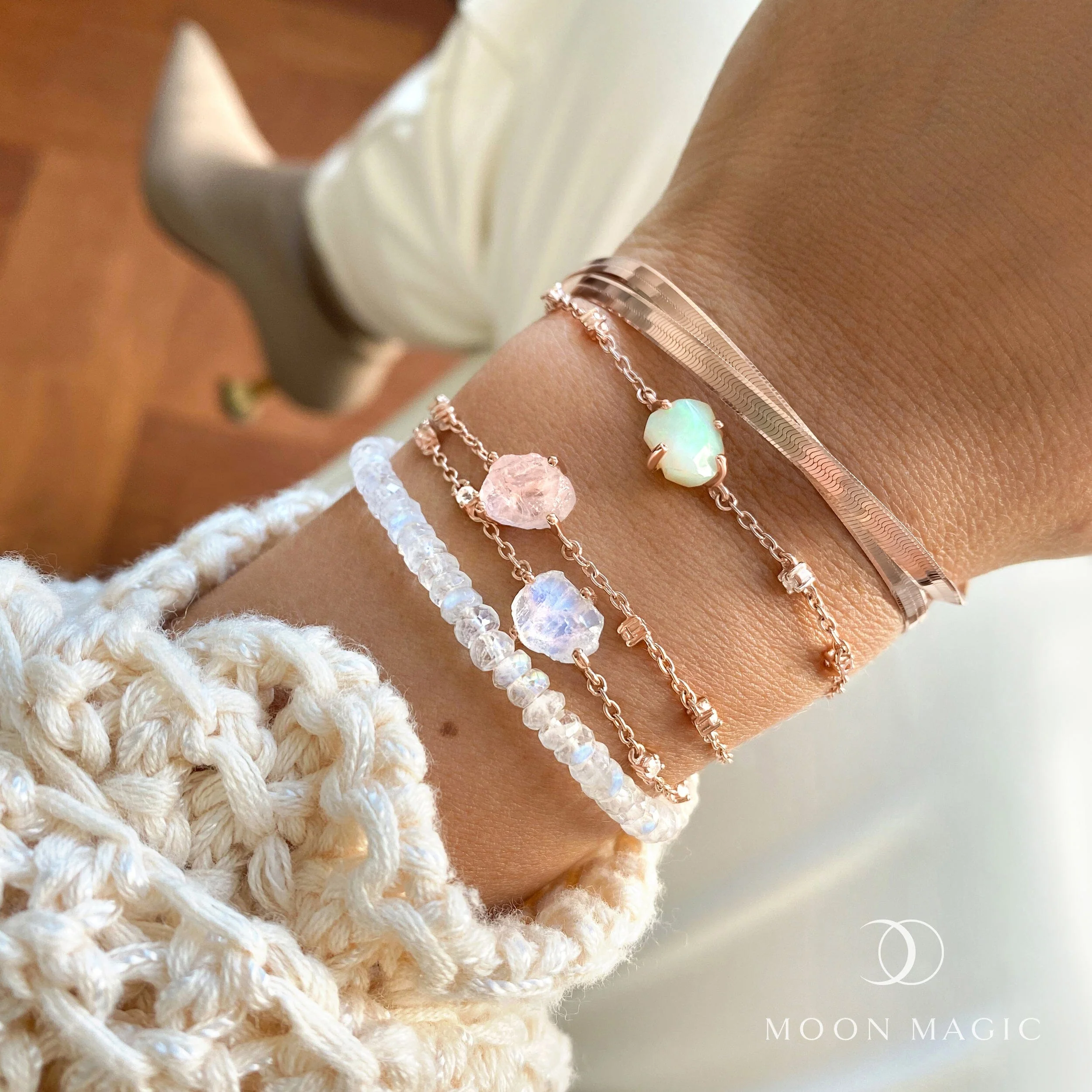 Raw Crystal Bracelet - Moonstone 'Intuition' - Image 10