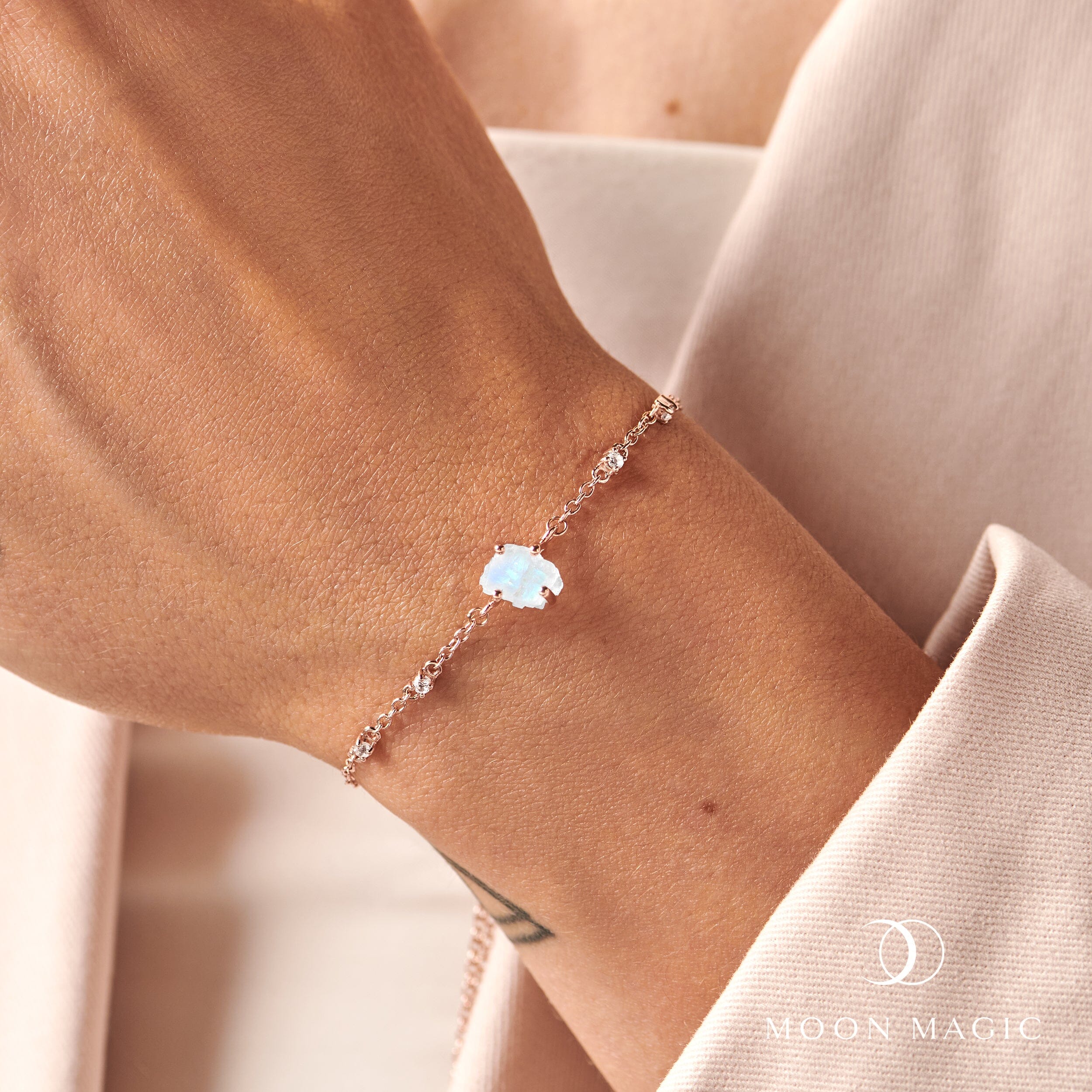 Raw Crystal Bracelet - Moonstone 'Intuition' - Image 18