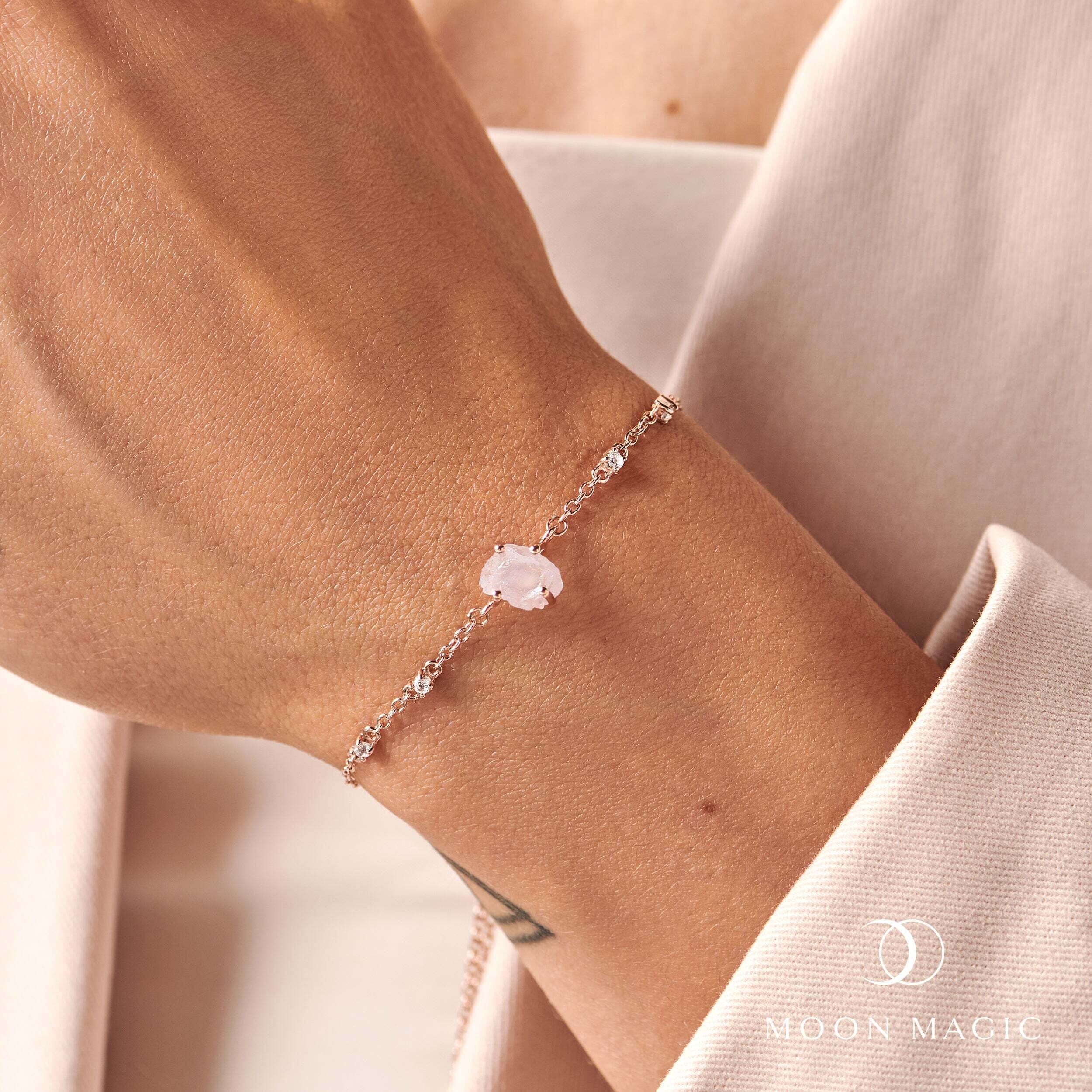 Raw Crystal Bracelet - Rose Quartz 'Self Love' - Image 4