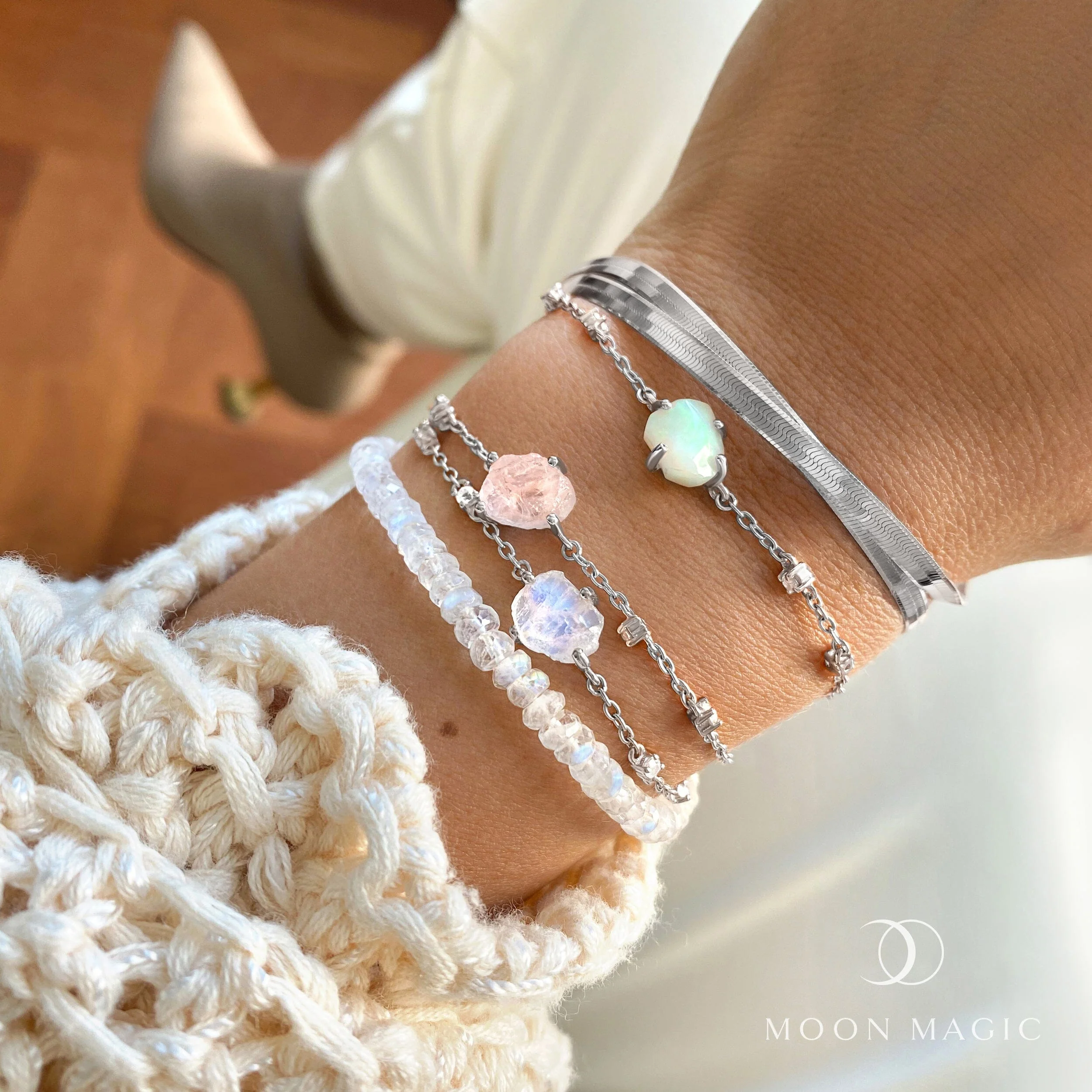 Raw Crystal Bracelet - Rose Quartz 'Self Love' - Image 8