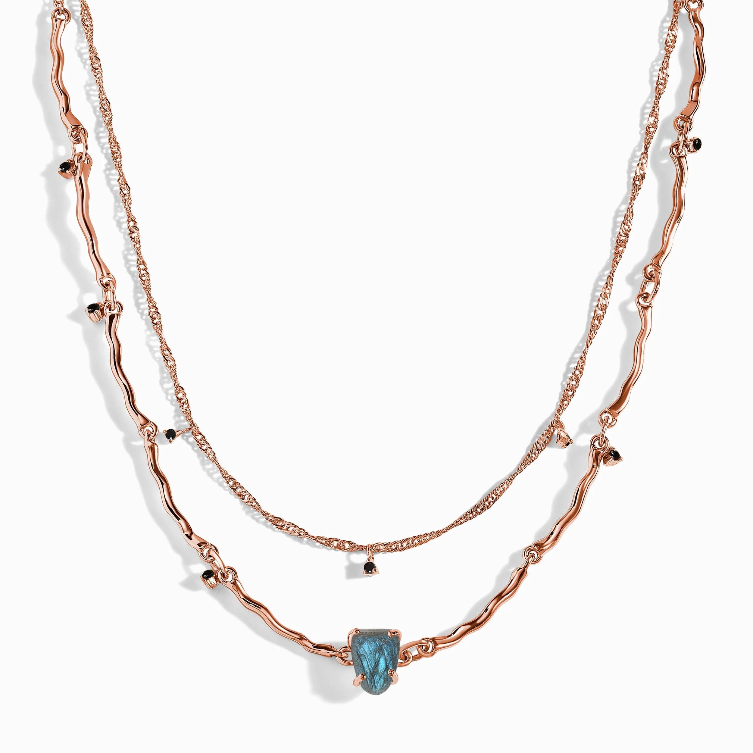 Raw Crystal Necklace - Flowing Labradorite - Image 3