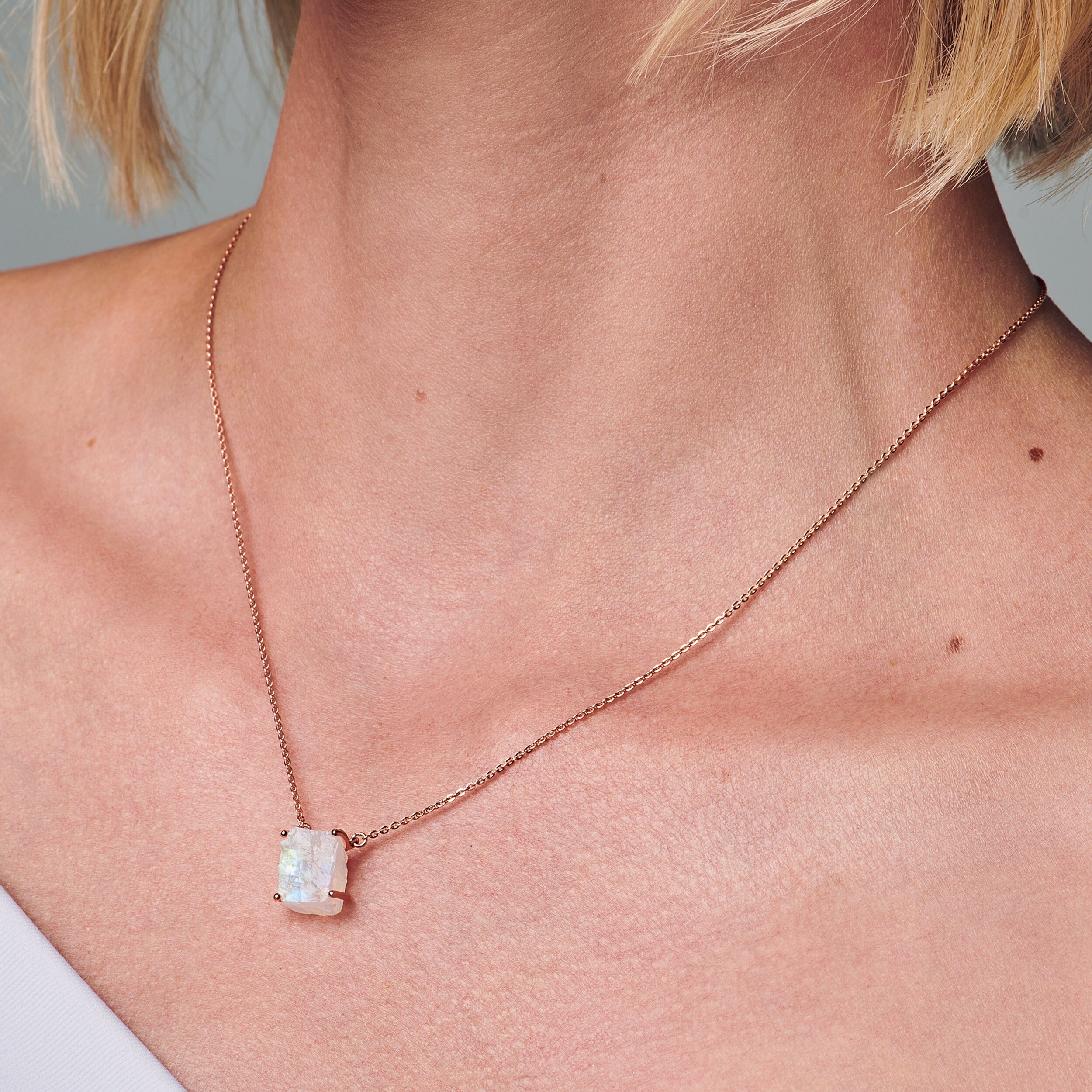 Raw Crystal Necklace - Moonstone 'Intuition' - Image 4