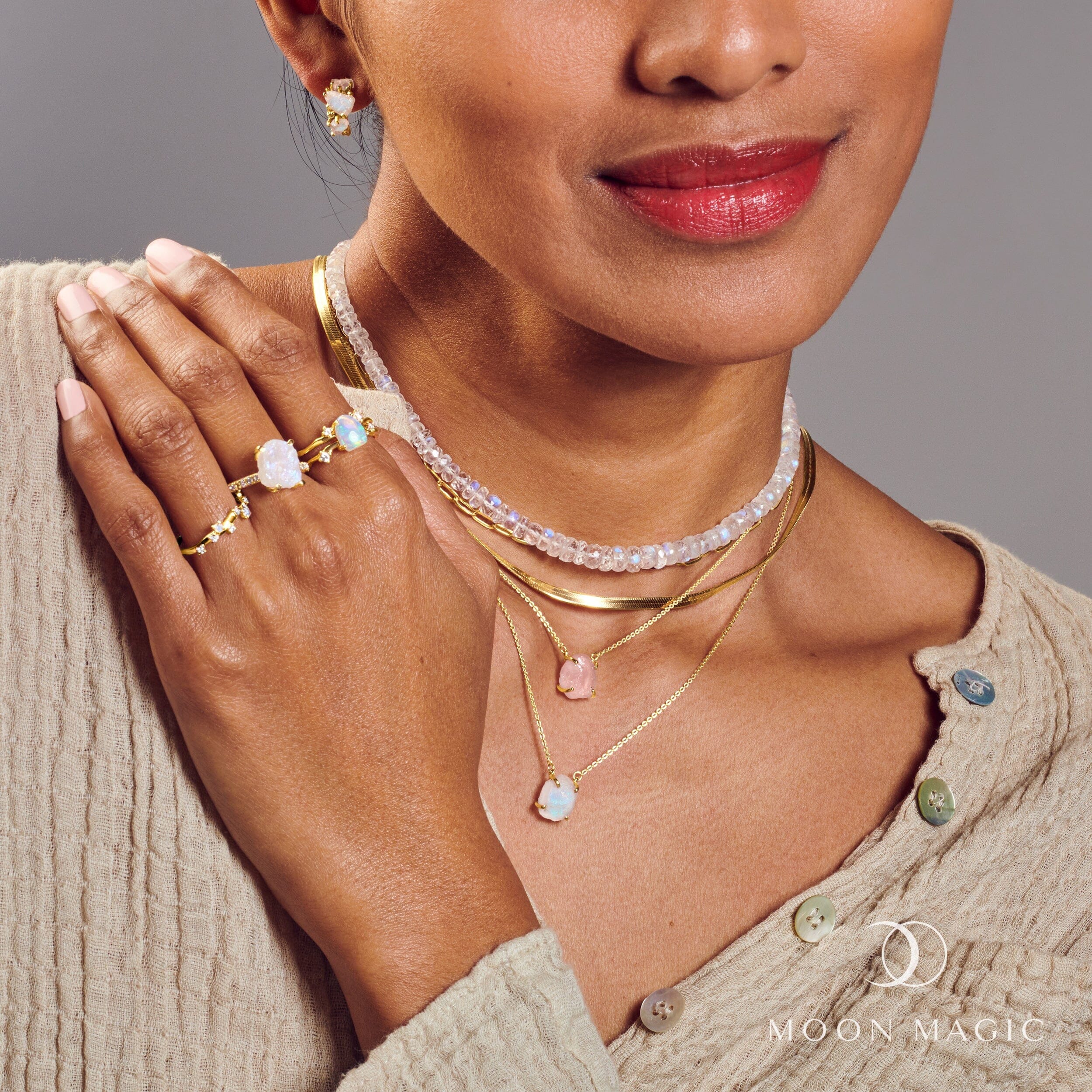Raw Crystal Necklace - Rose Quartz 'Self-Love' - Image 14