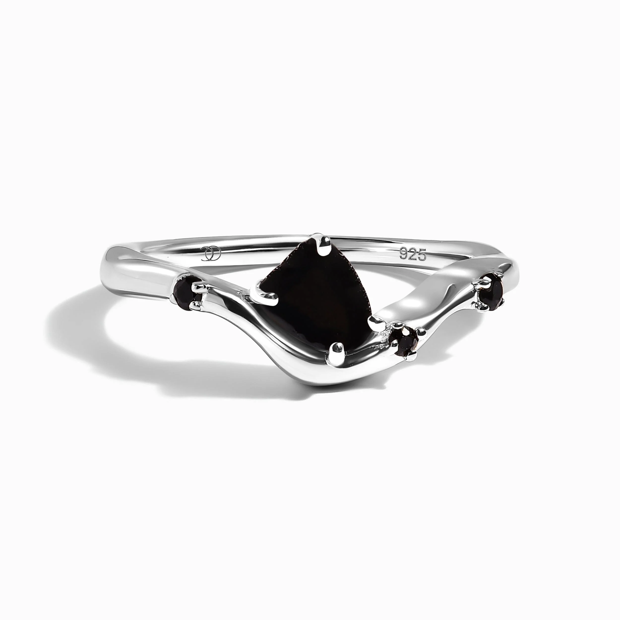 Raw Crystal Ring - Black Obsidian Black Spinel Arc of Origin - Image 3