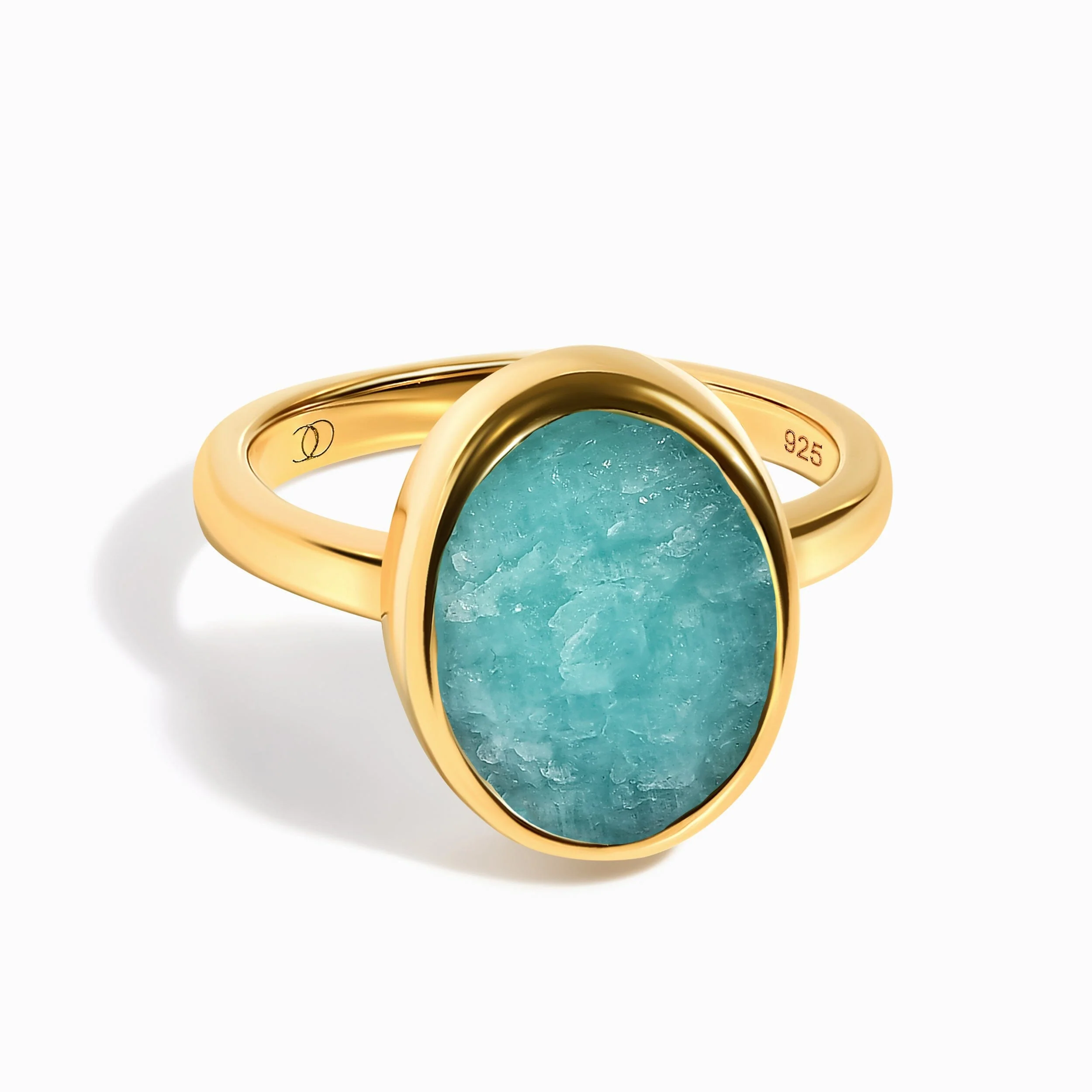 Raw Crystal Ring - Enfolded Amazonite - Image 5