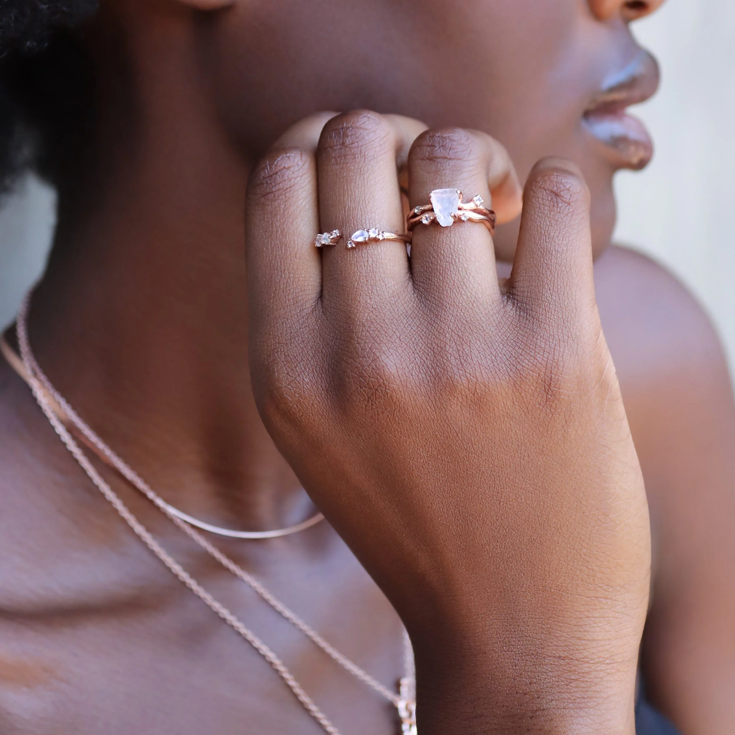 Adjustable Moonstone Ring Flourish - June Birthstone - Image 16