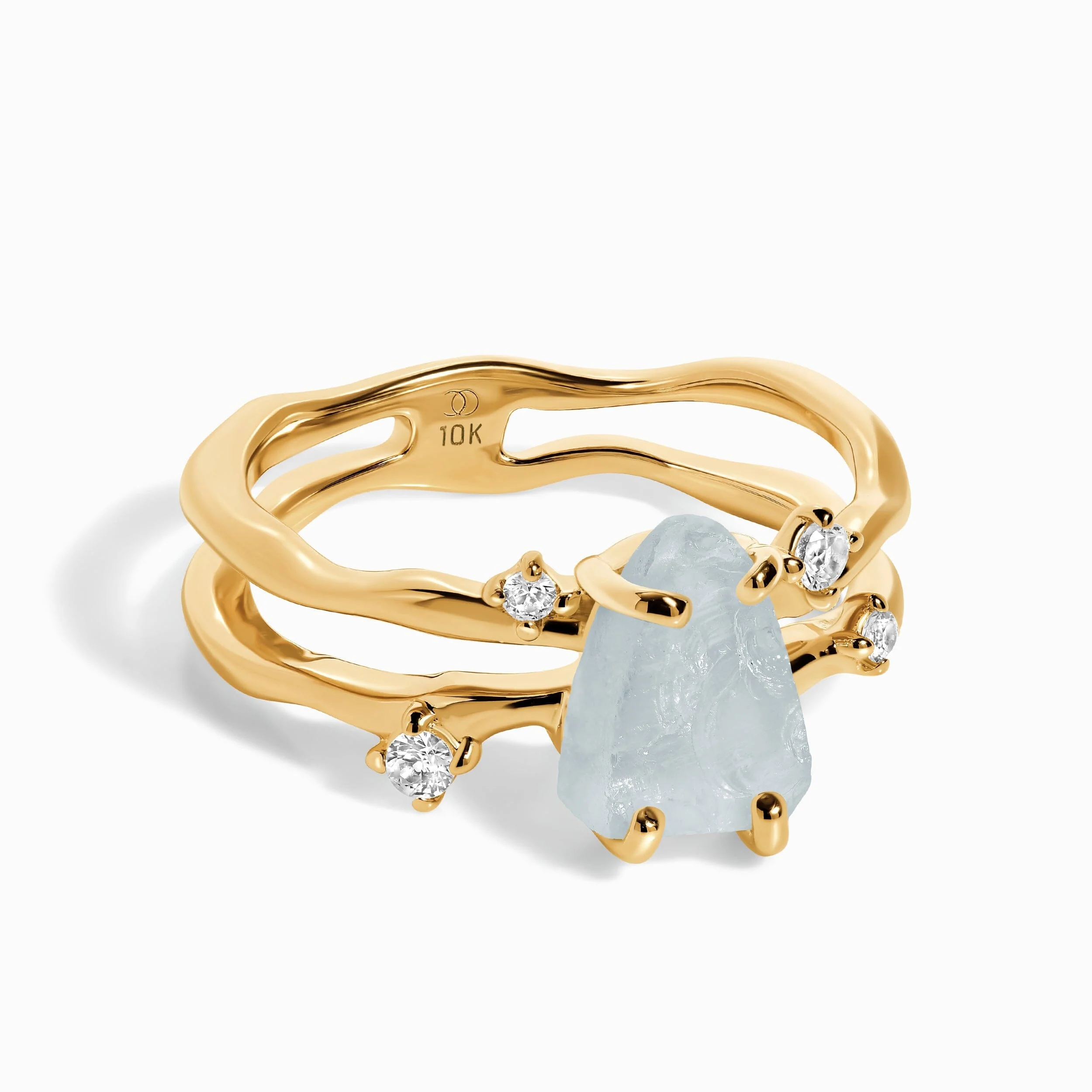 Raw Crystal Ring - Flow Aquamarine - Image 11