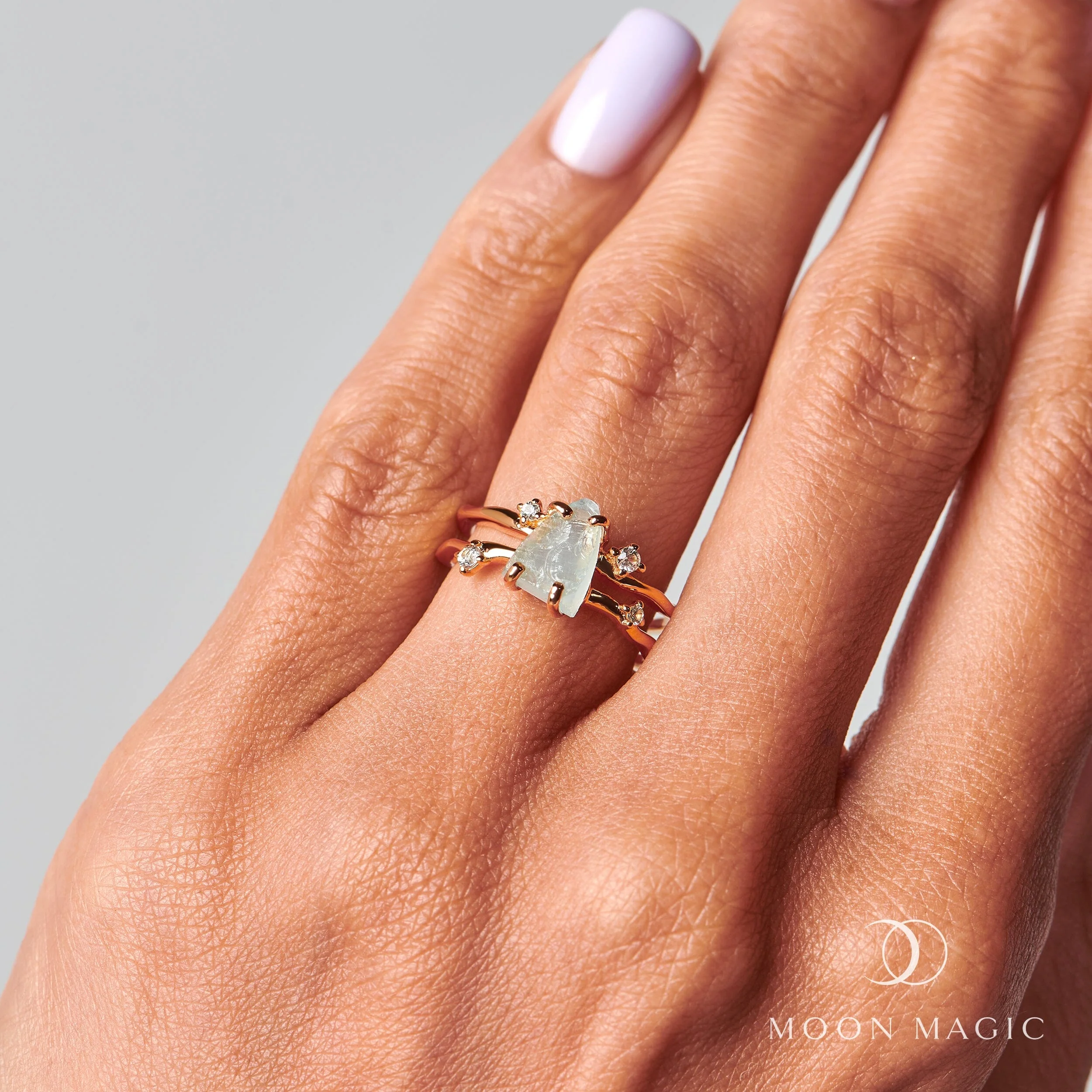Raw Crystal Ring - Flow Aquamarine - Image 4