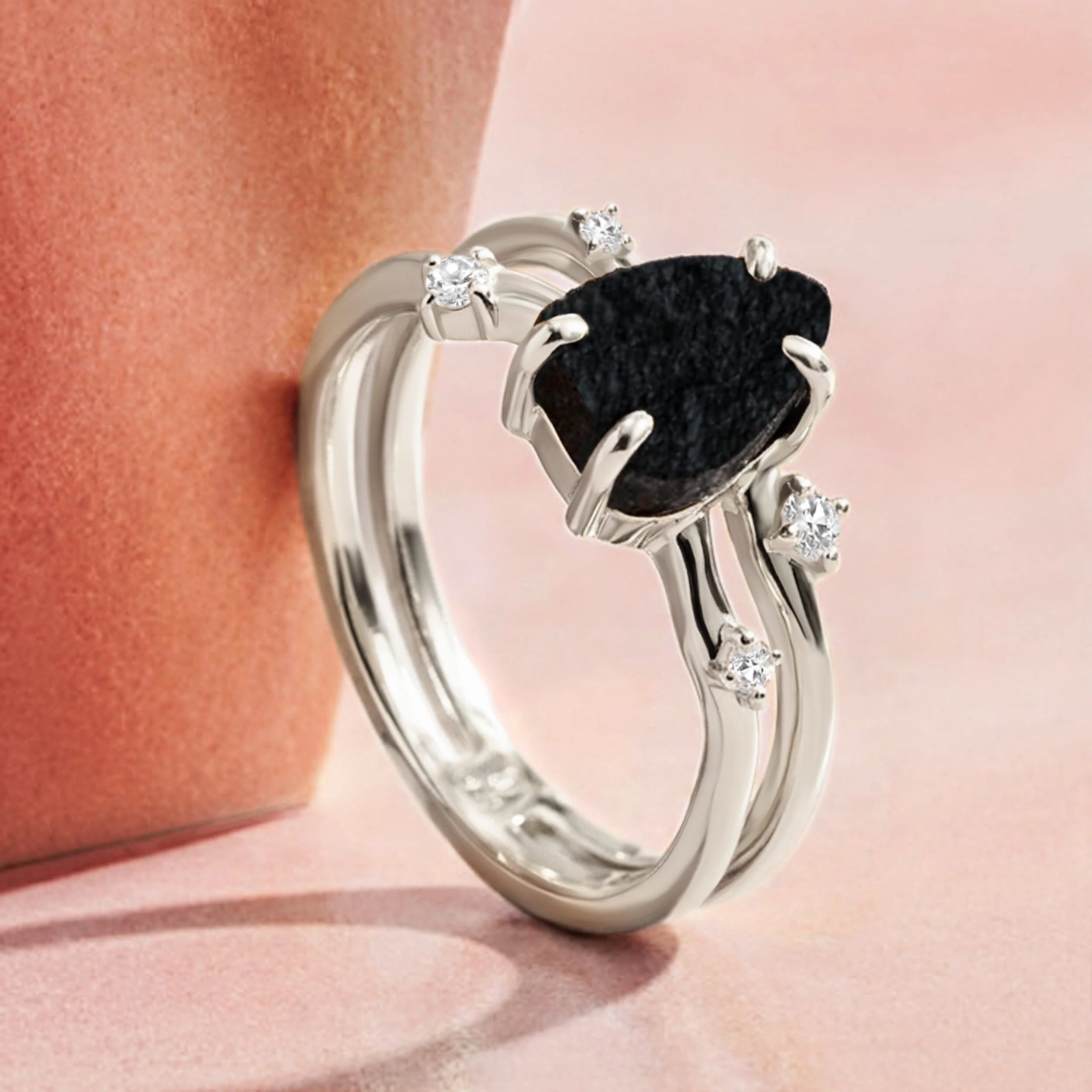 Raw Crystal Ring - Flow Black Obsidian - Image 41