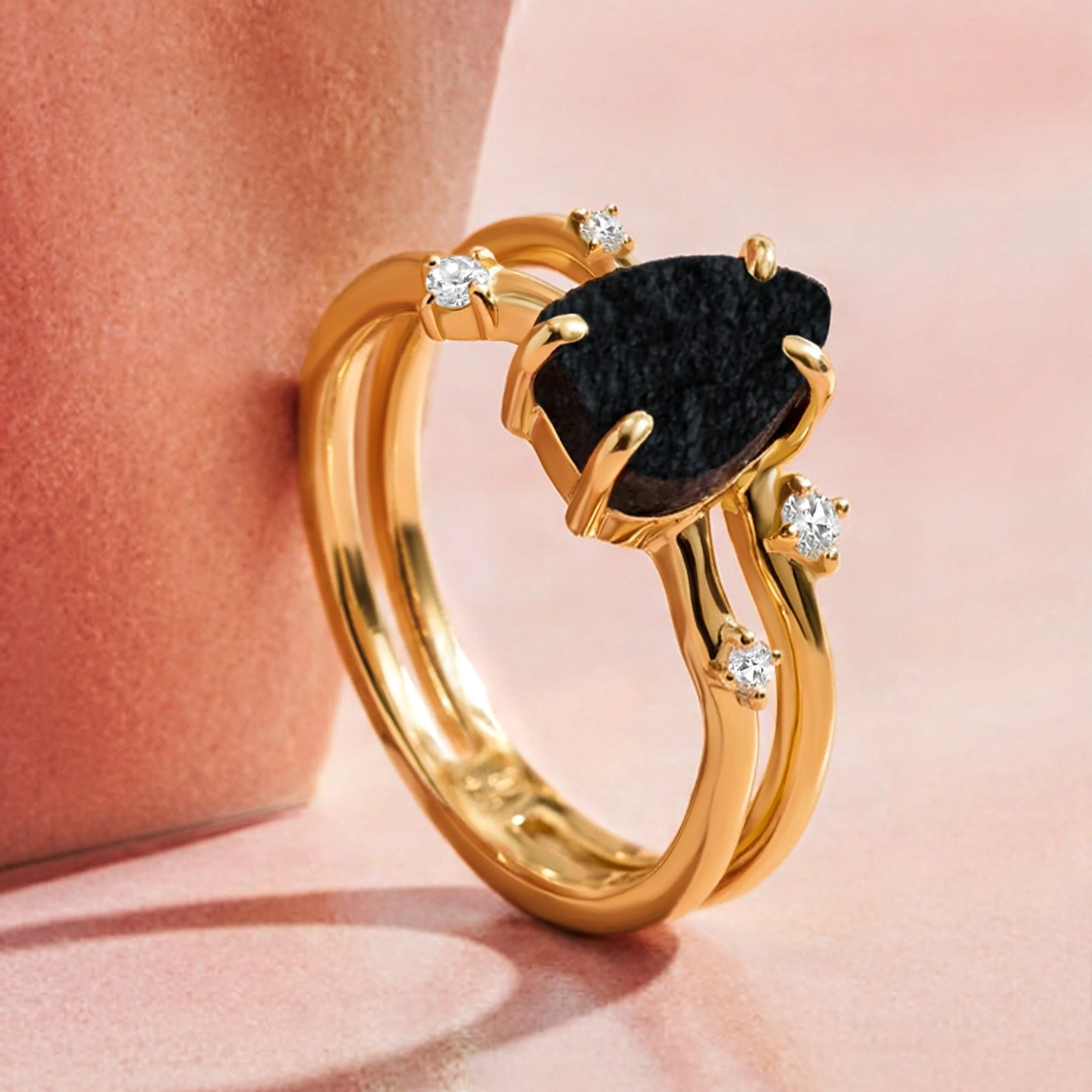 Raw Crystal Ring - Flow Black Obsidian - Image 43