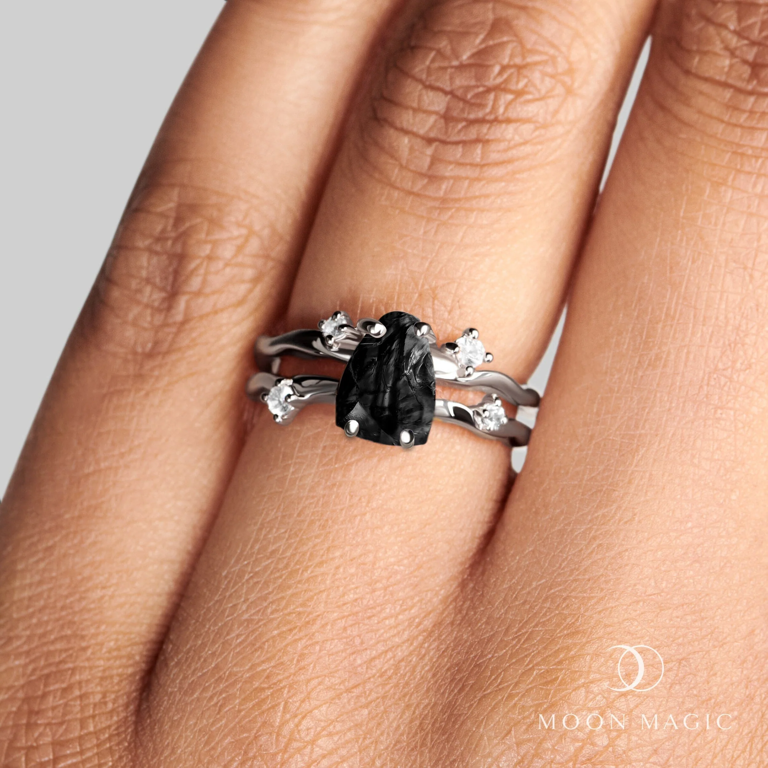 Raw Crystal Ring - Flow Black Obsidian - Image 45