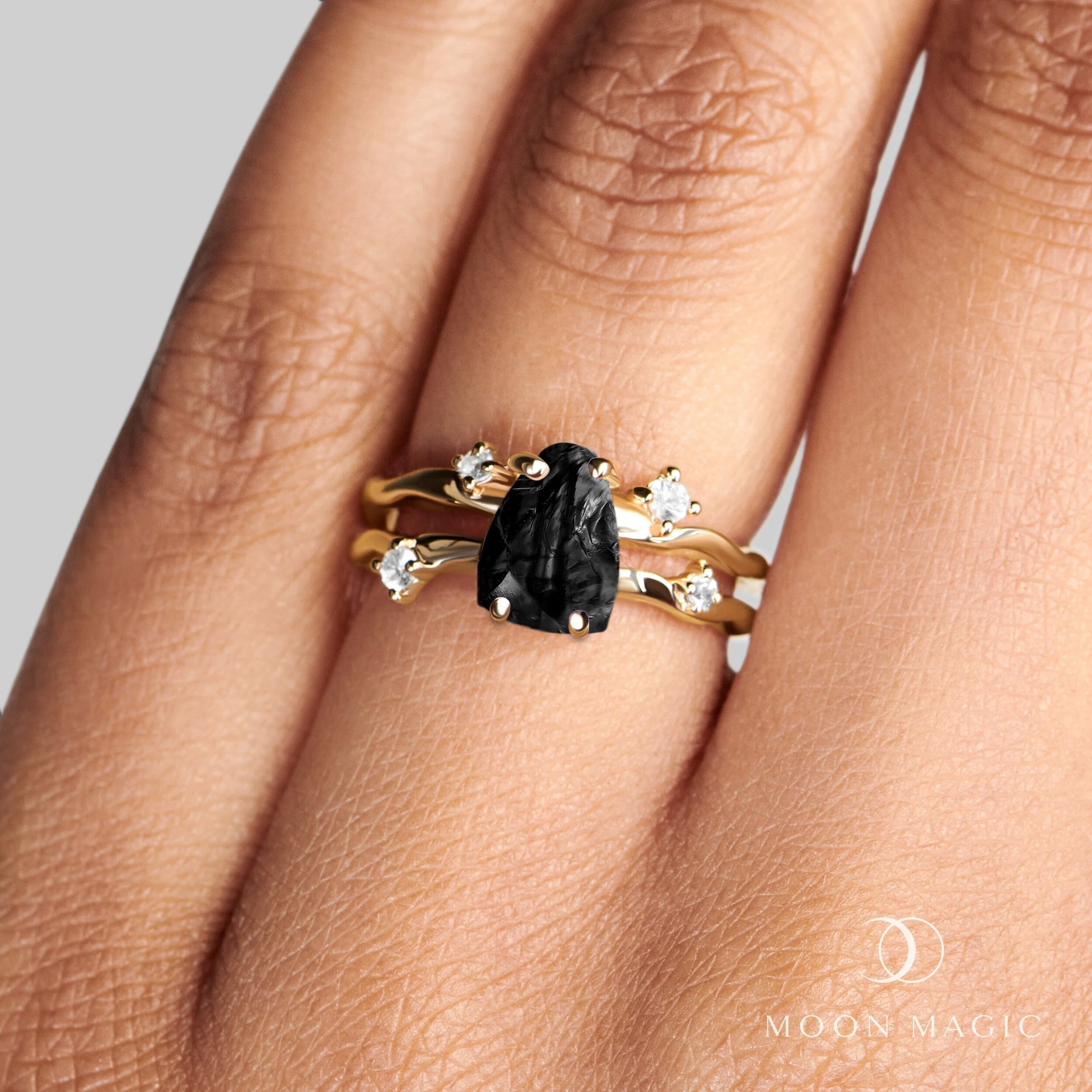 Raw Crystal Ring - Flow Black Obsidian - Image 47