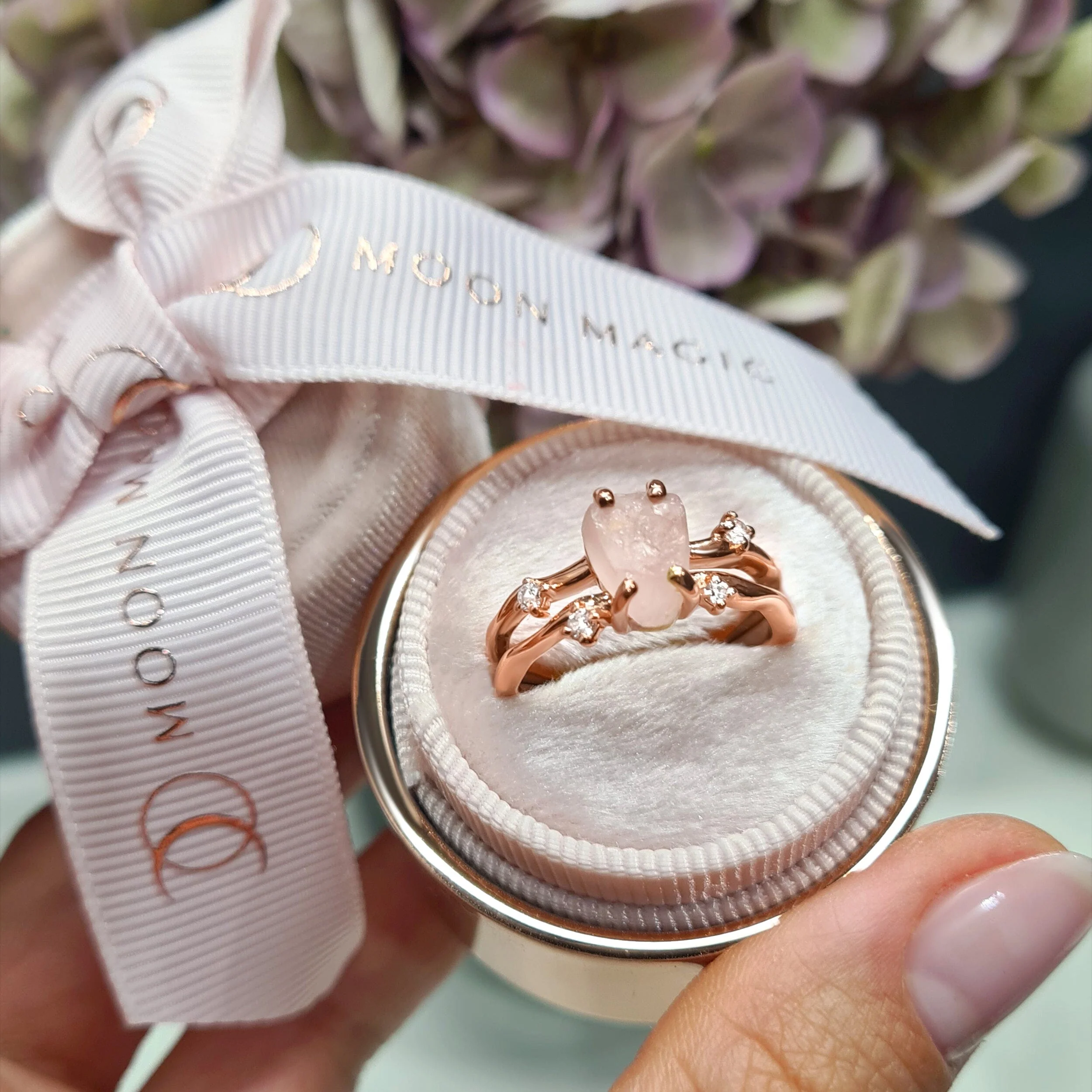 Raw Crystal Ring - Flow Rose Quartz - Image 21