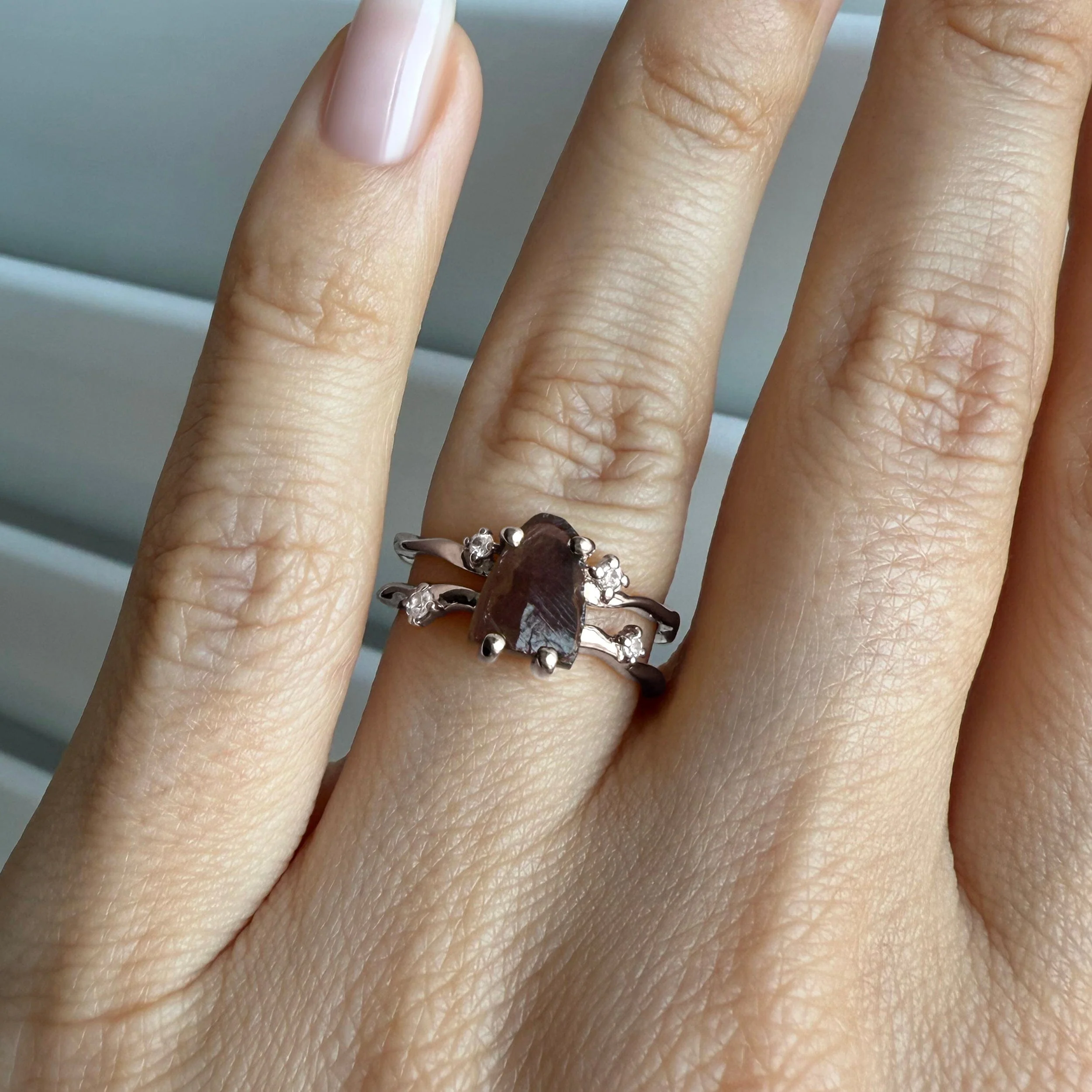 Raw Crystal Ring - Flow Smoky Quartz - Image 24