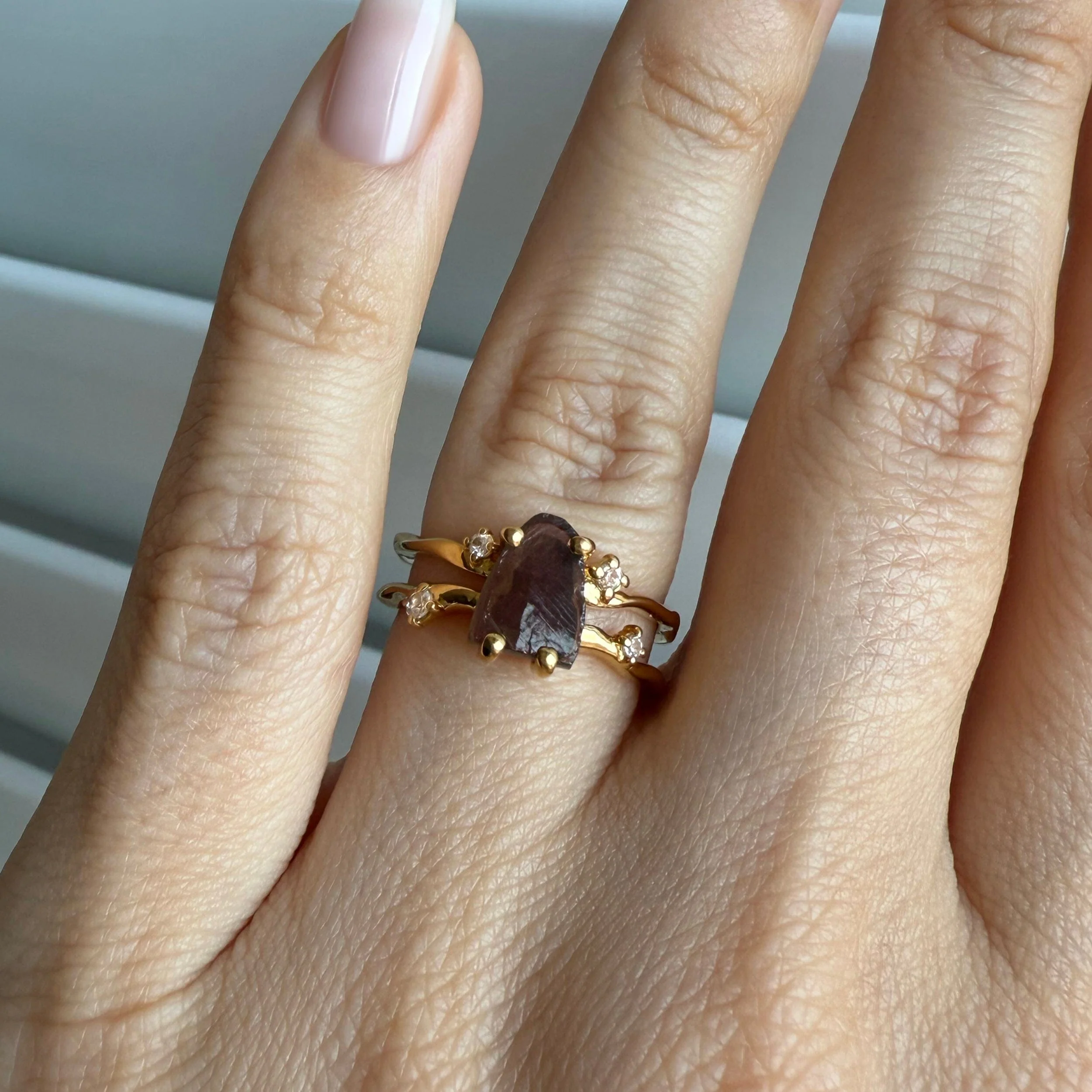 Raw Crystal Ring - Flow Smoky Quartz - Image 6
