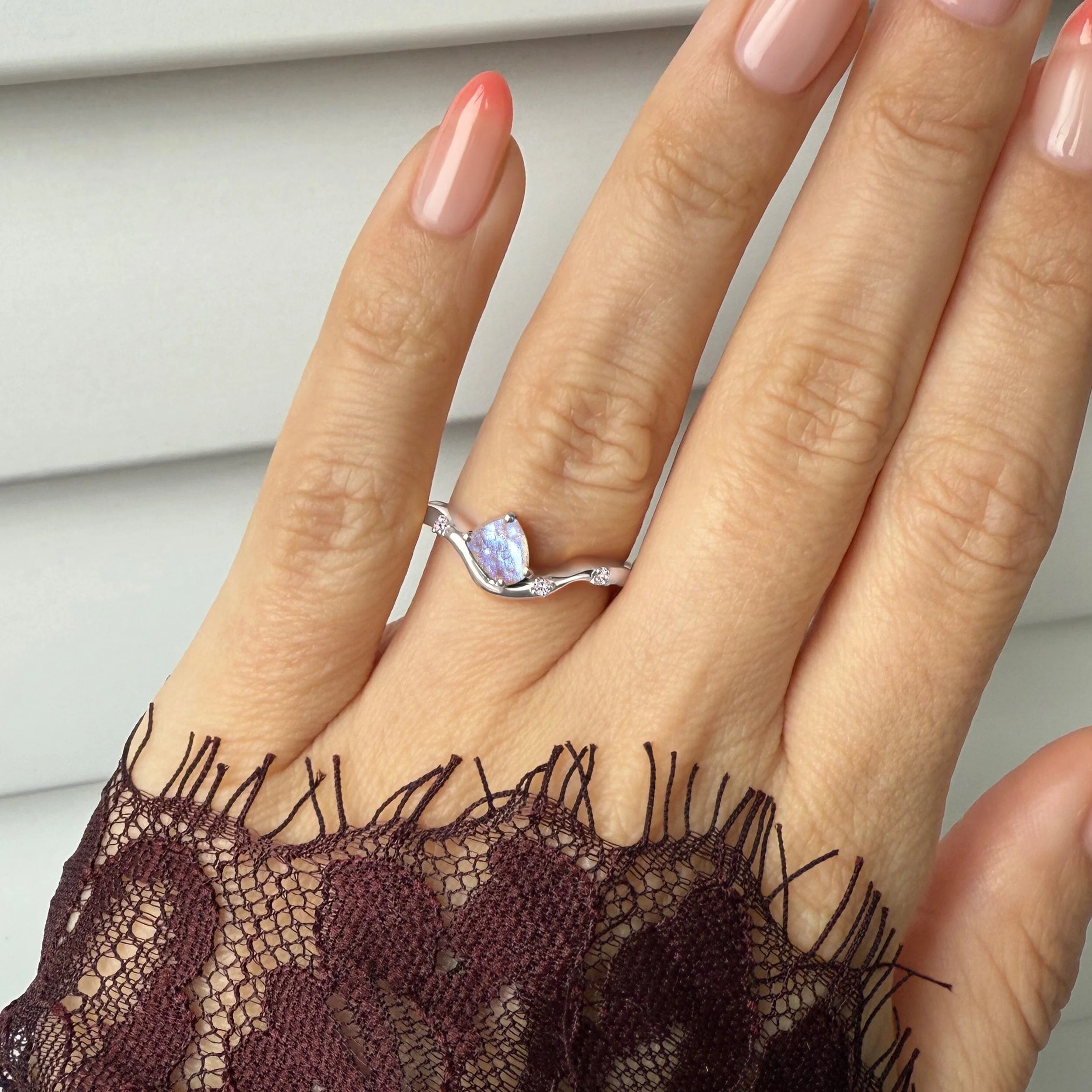 Raw Crystal Ring - Moonstone Arc of Origin - Image 2