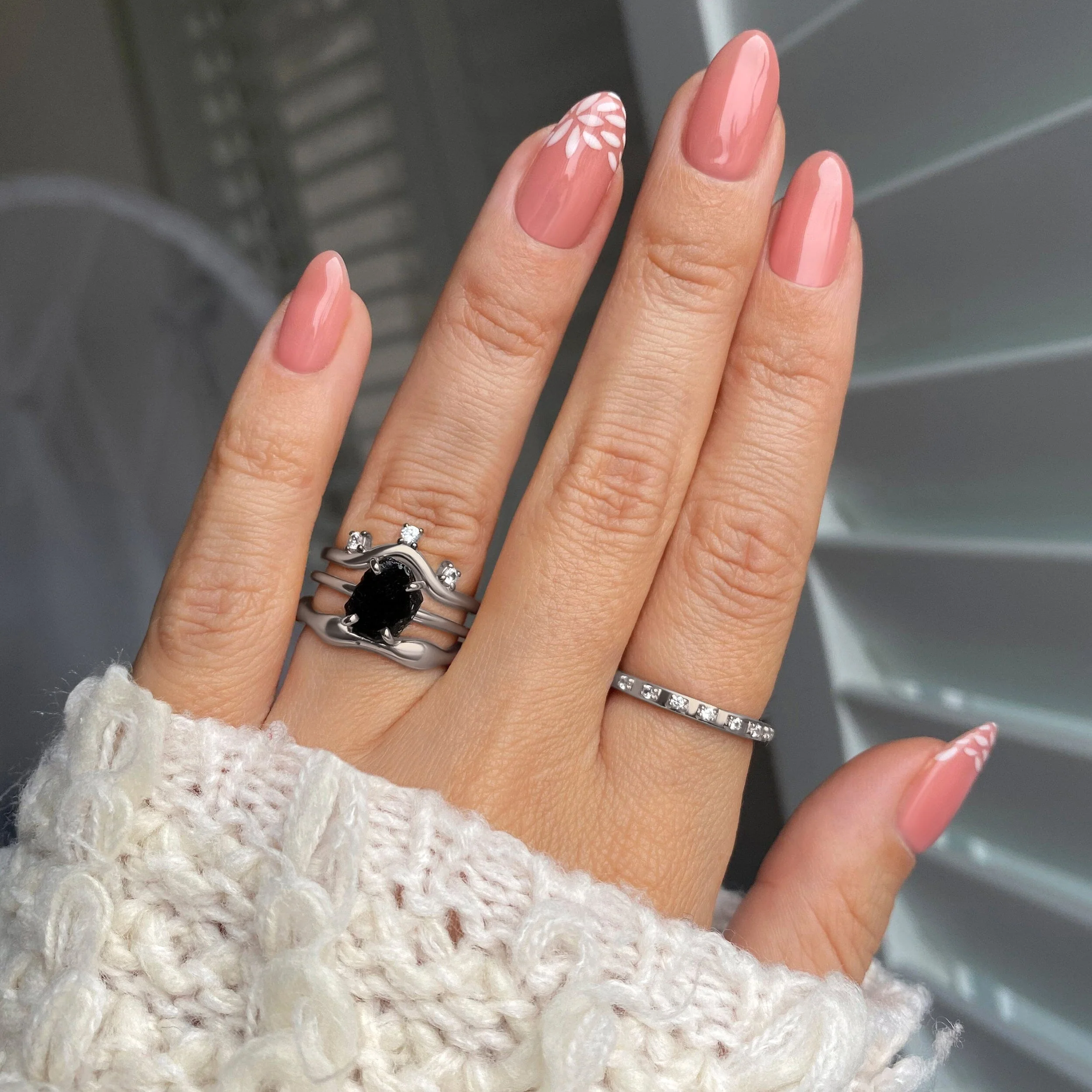 Raw Crystal Ring - Petite Black Obsidian - Image 10