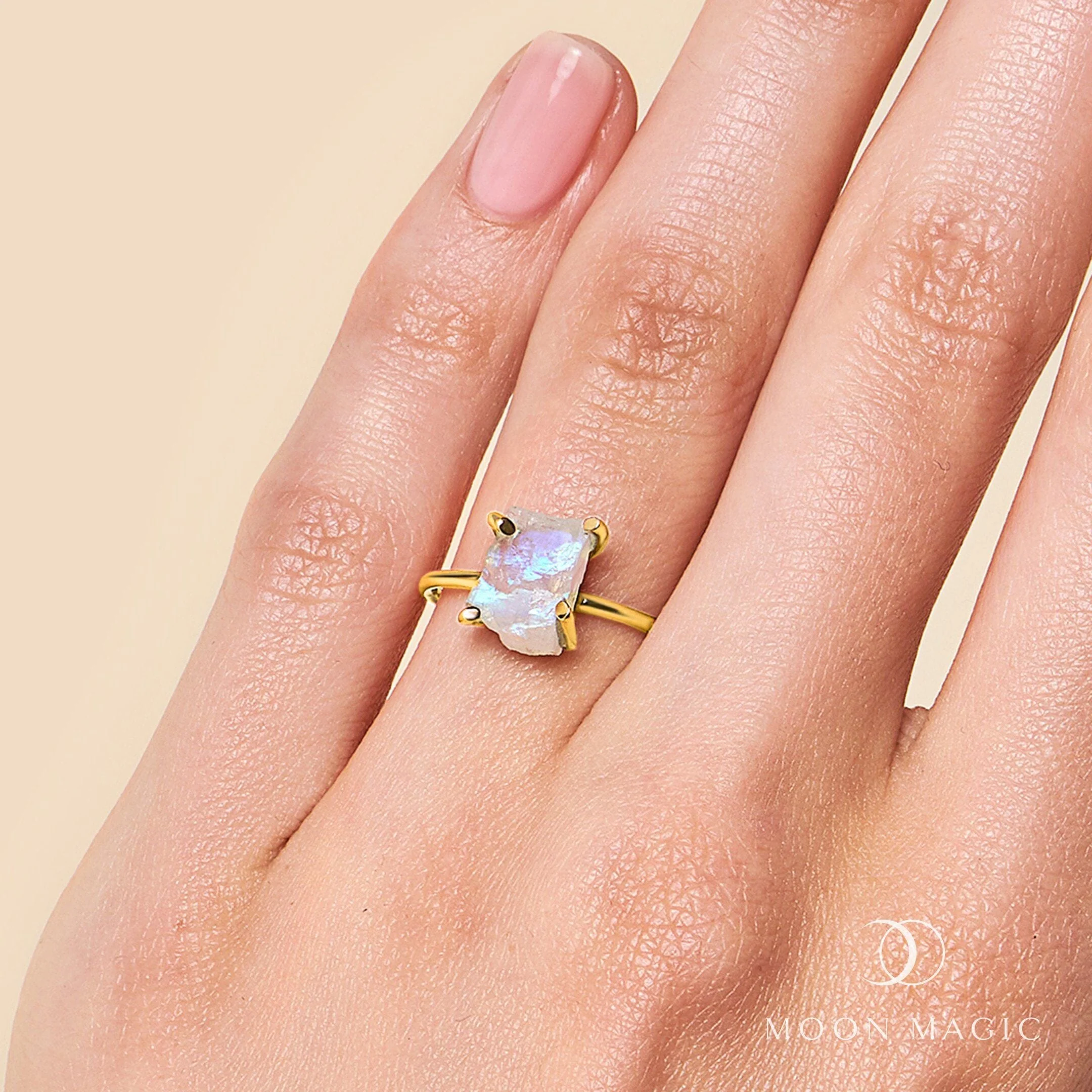 Raw Crystal Ring - Petite Moonstone - Image 6